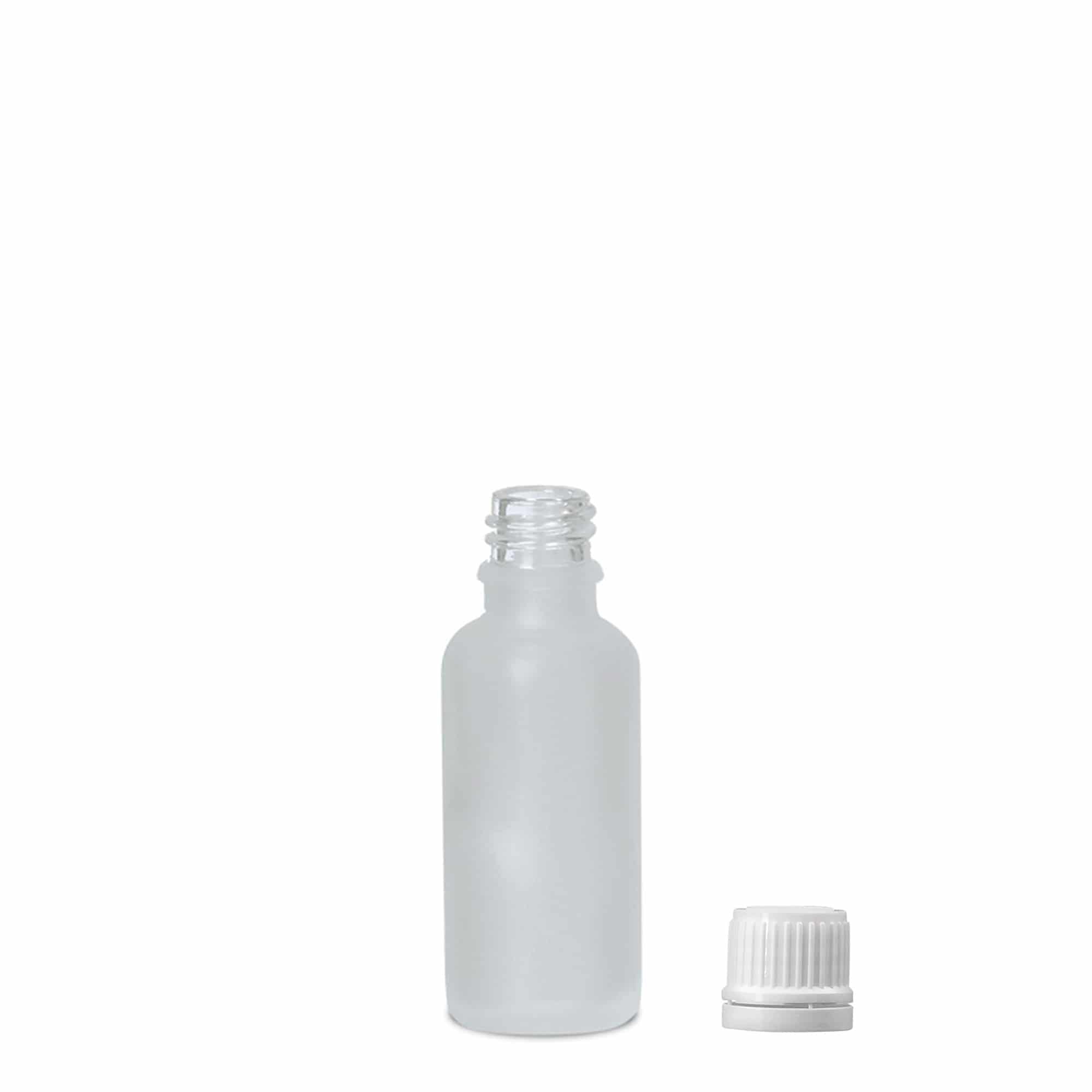 30 ml medicijnflesje, glas, geëtst, opening: DIN 18