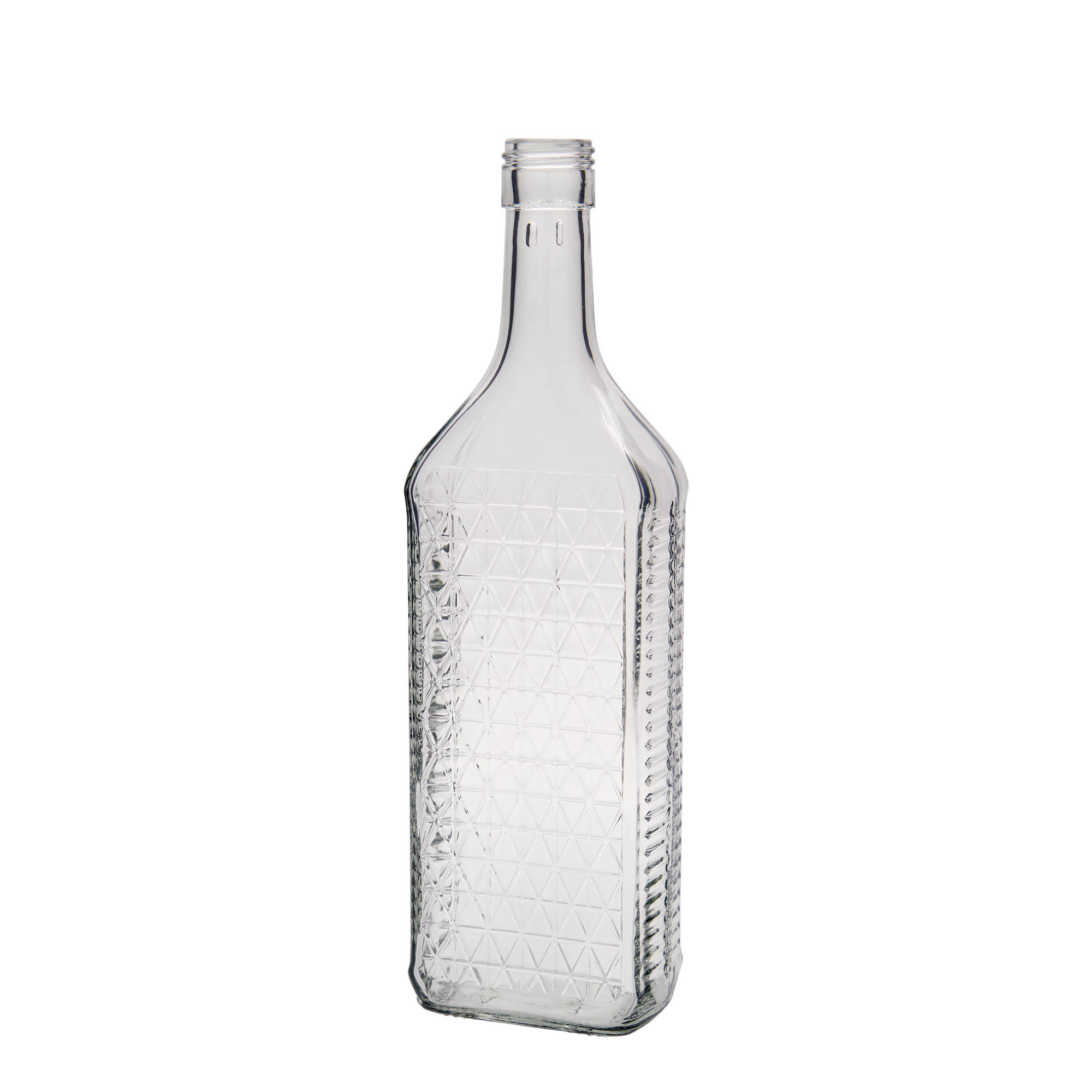 700 ml glazen fles 'Caruso', rechthoekig, monding: PP 31,5