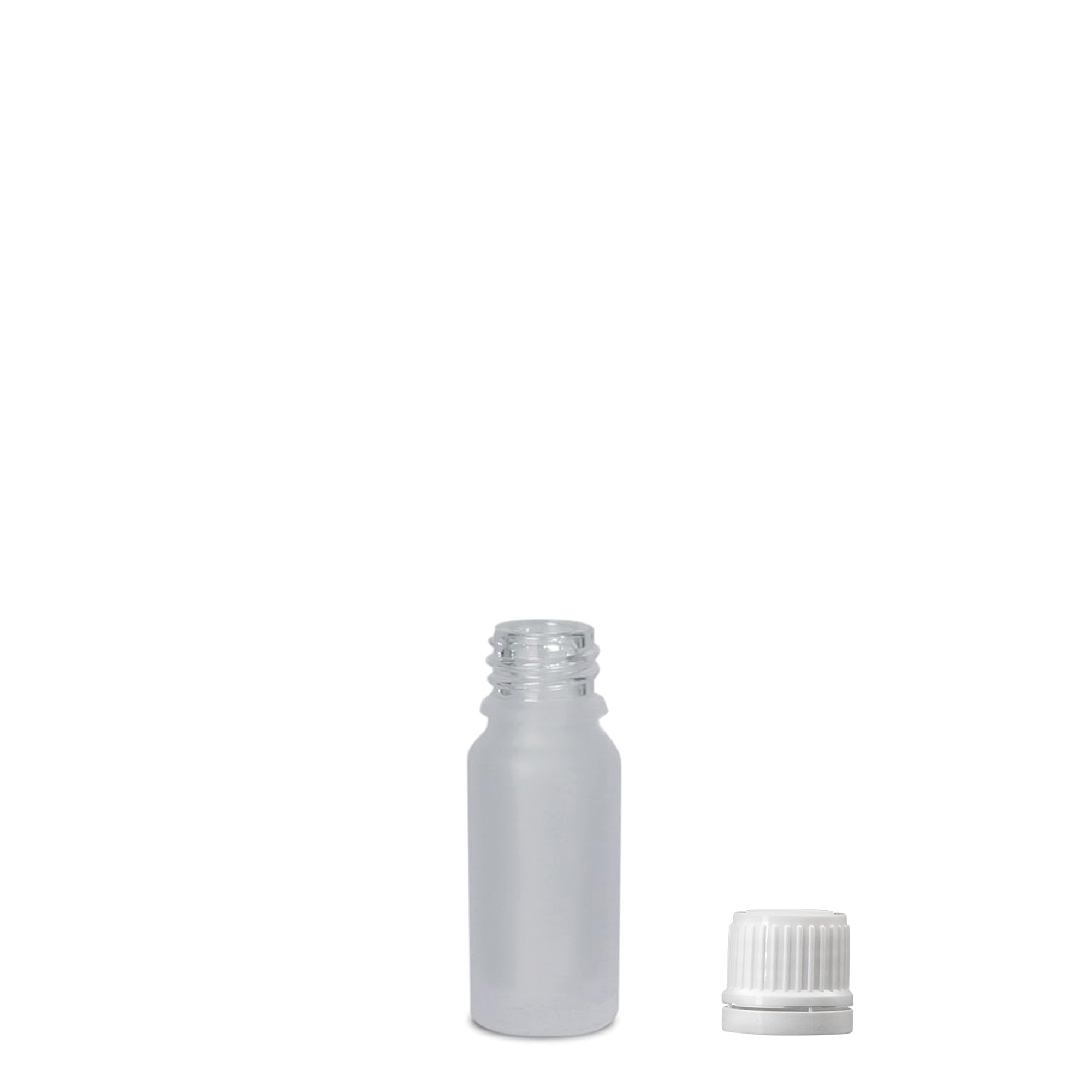 10 ml medicijnflesje, glas, mat, opening: DIN 18