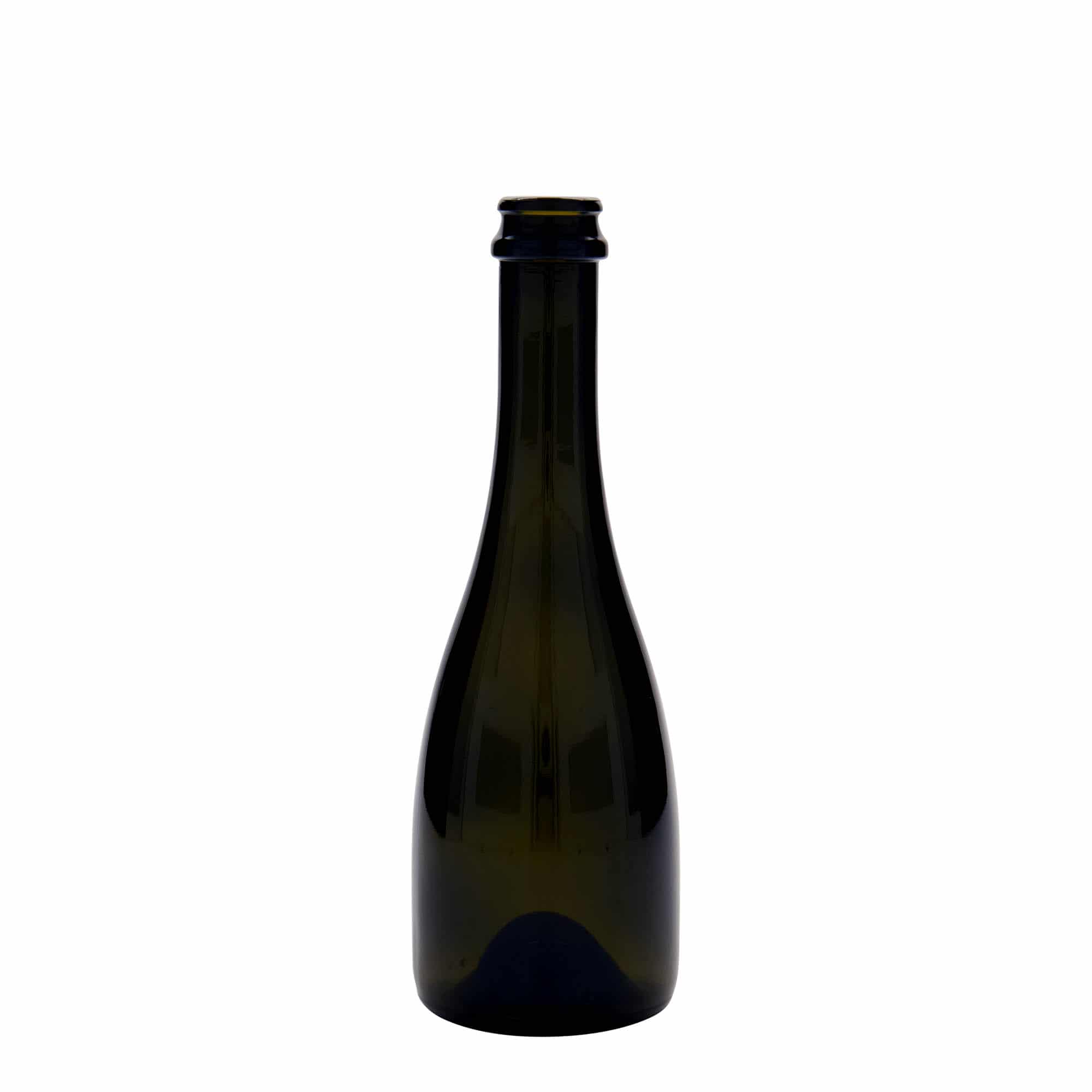 Bier-/champagnefles 'Tosca', 330 ml, glas, antiekgroen, monding: kroonkurk