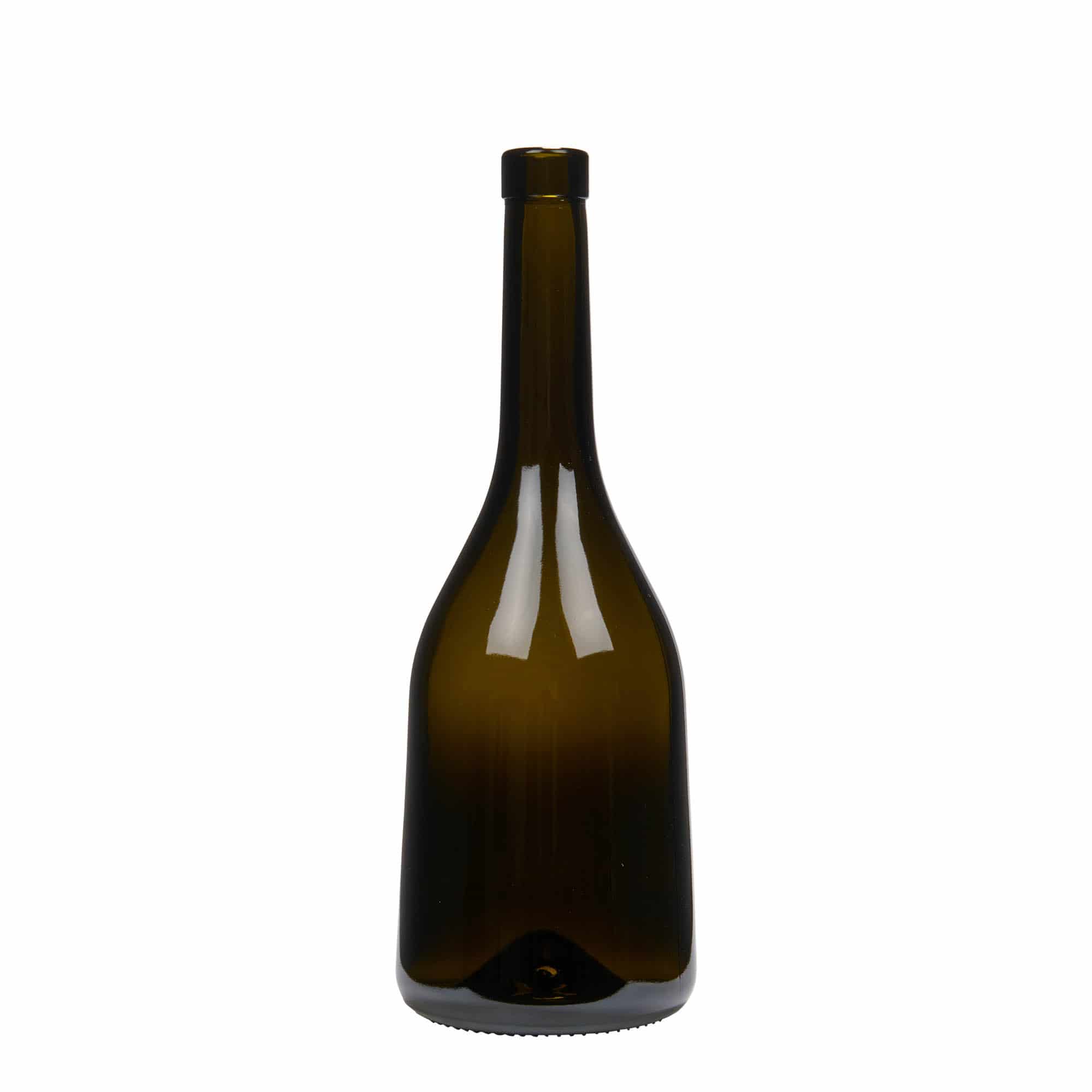 Glazen fles 'Rustica', 750 ml, antiekgroen, monding: kurk Glazen fles 'Rustica', 750 ml, antiekgroen, monding: kurk