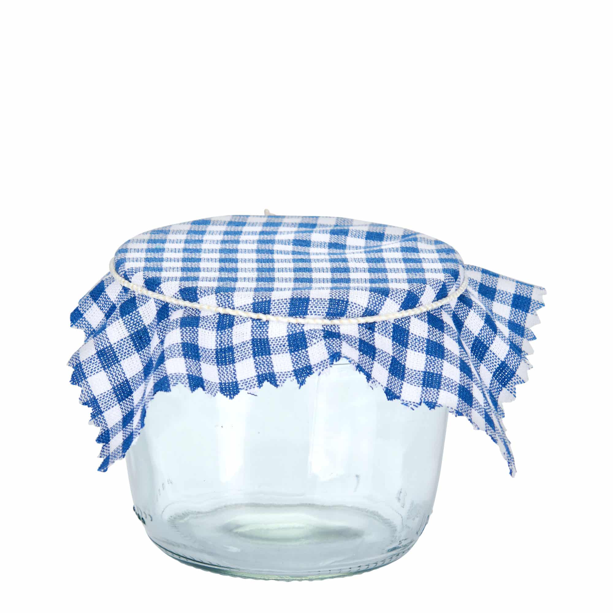 Stoffen lapje voor potten, geruit, 12x12, vierkant, textiel, donkerblauw, monding: TO38-TO53