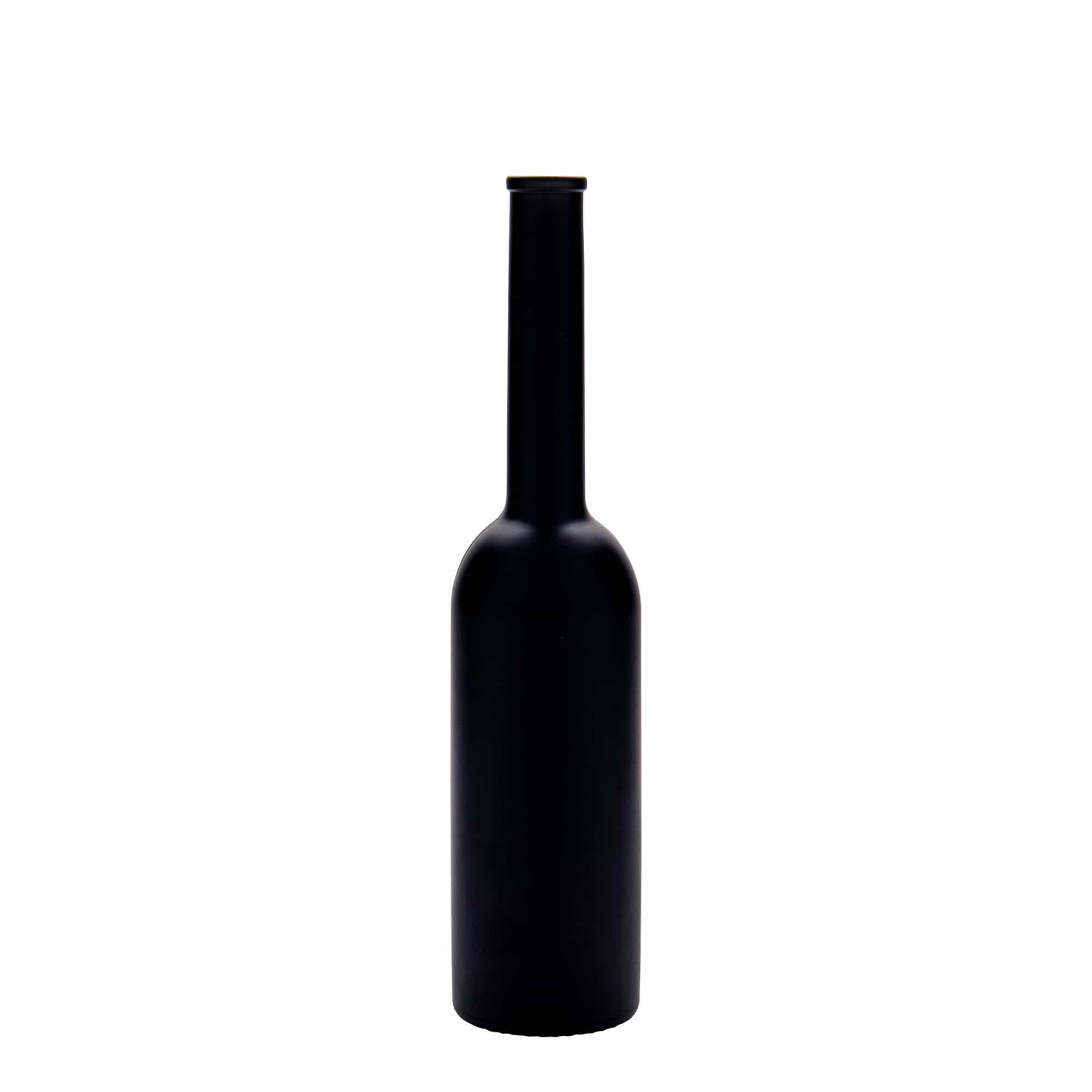 200 ml glazen fles 'Opera', zwart, opening: kurk