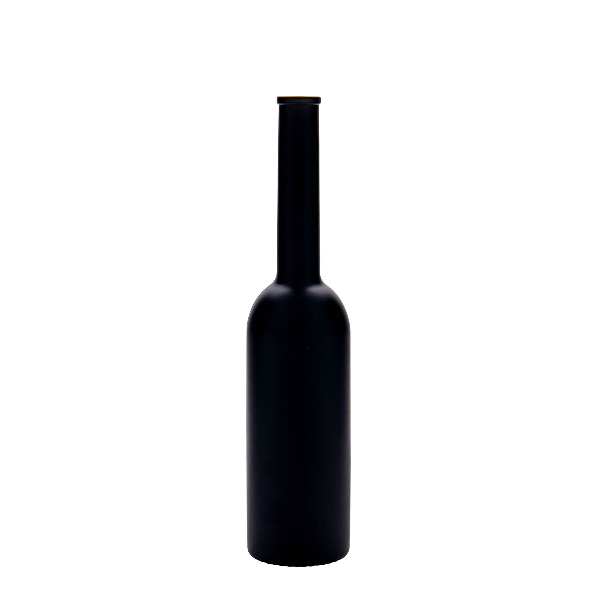 200 ml glazen fles 'Opera', zwart, opening: kurk
