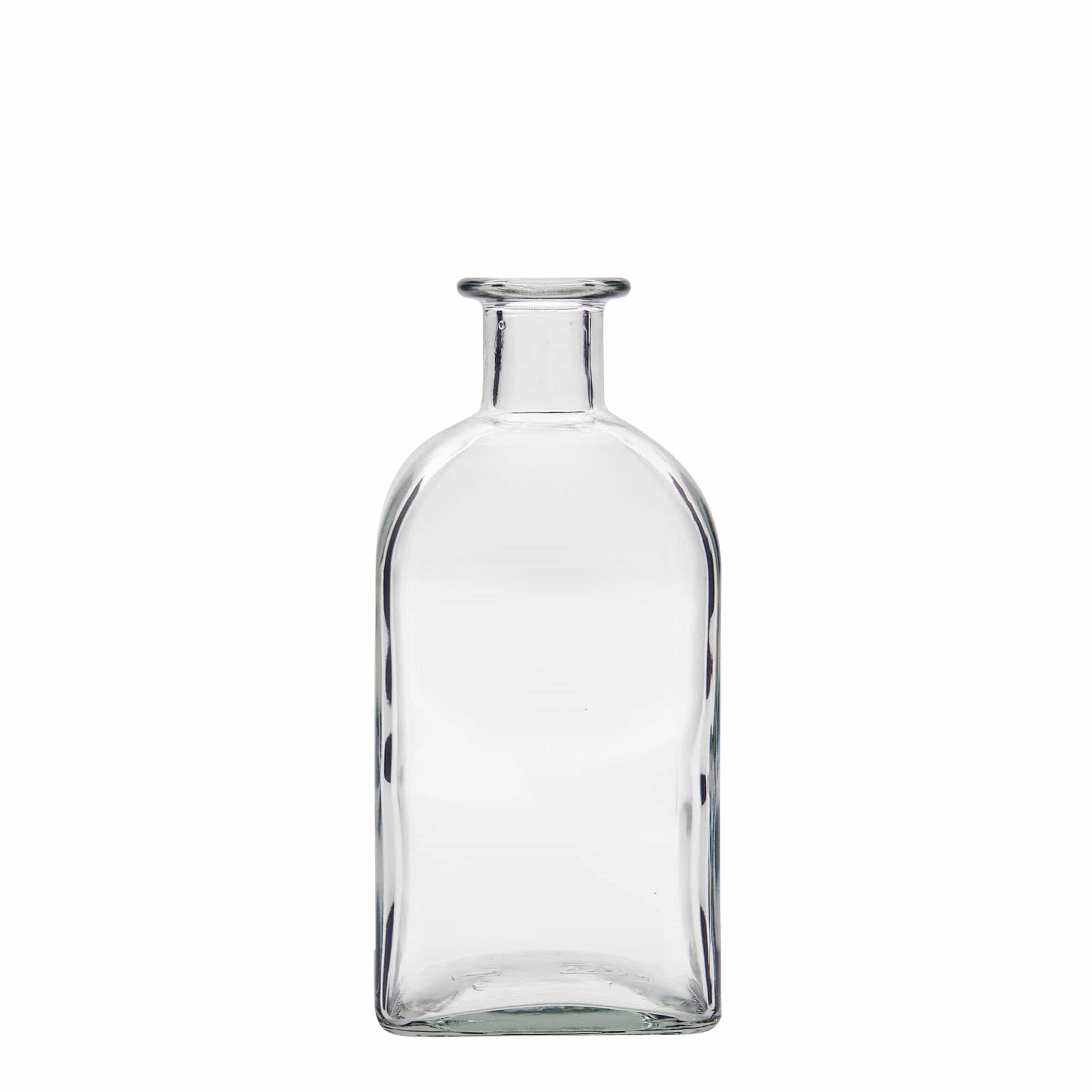 500 ml glazen fles Apotheker Carré, vierkant, opening: kurk
