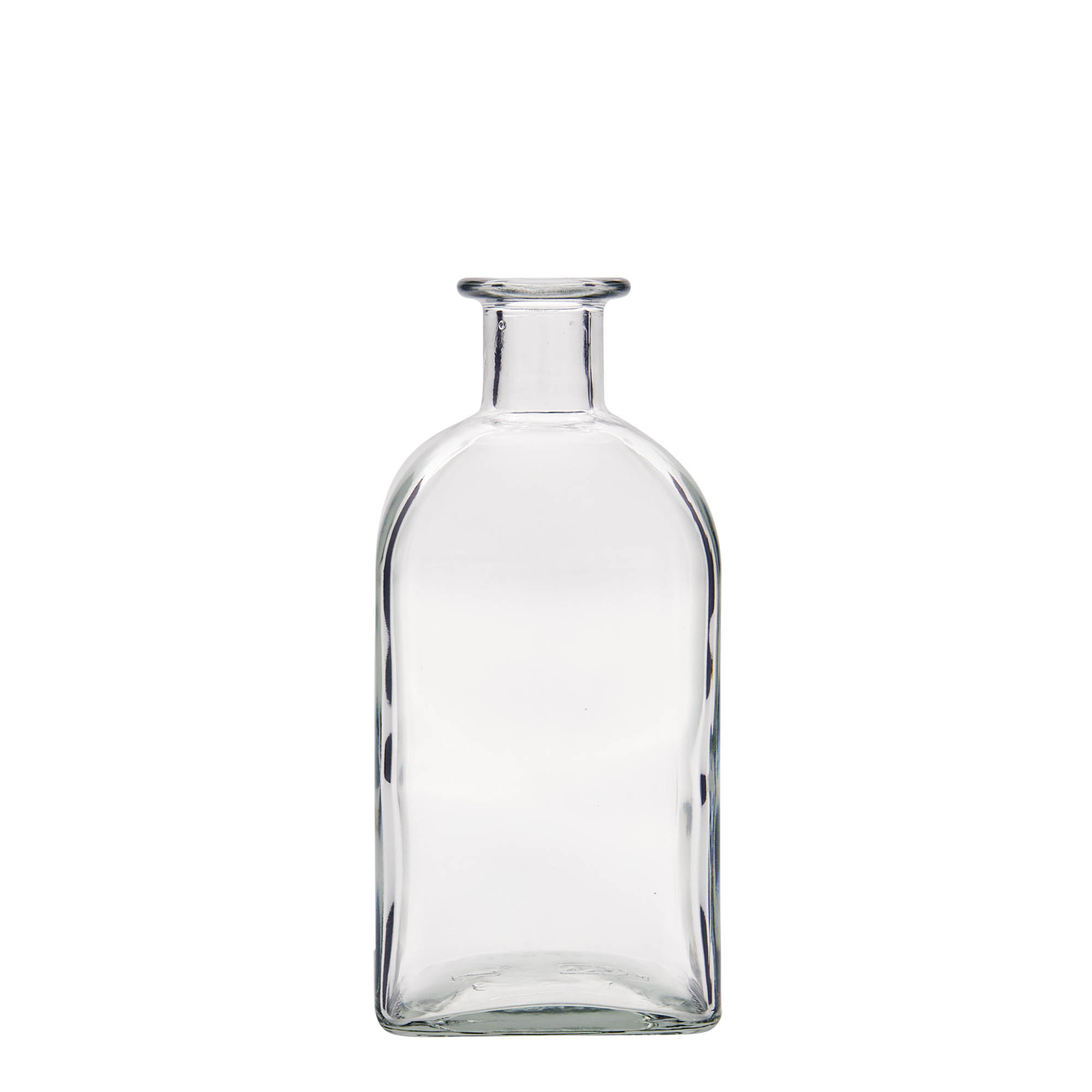 500 ml glazen fles Apotheker Carré, vierkant, opening: kurk 500 ml glazen fles Apotheker Carré, vierkant, opening: kurk