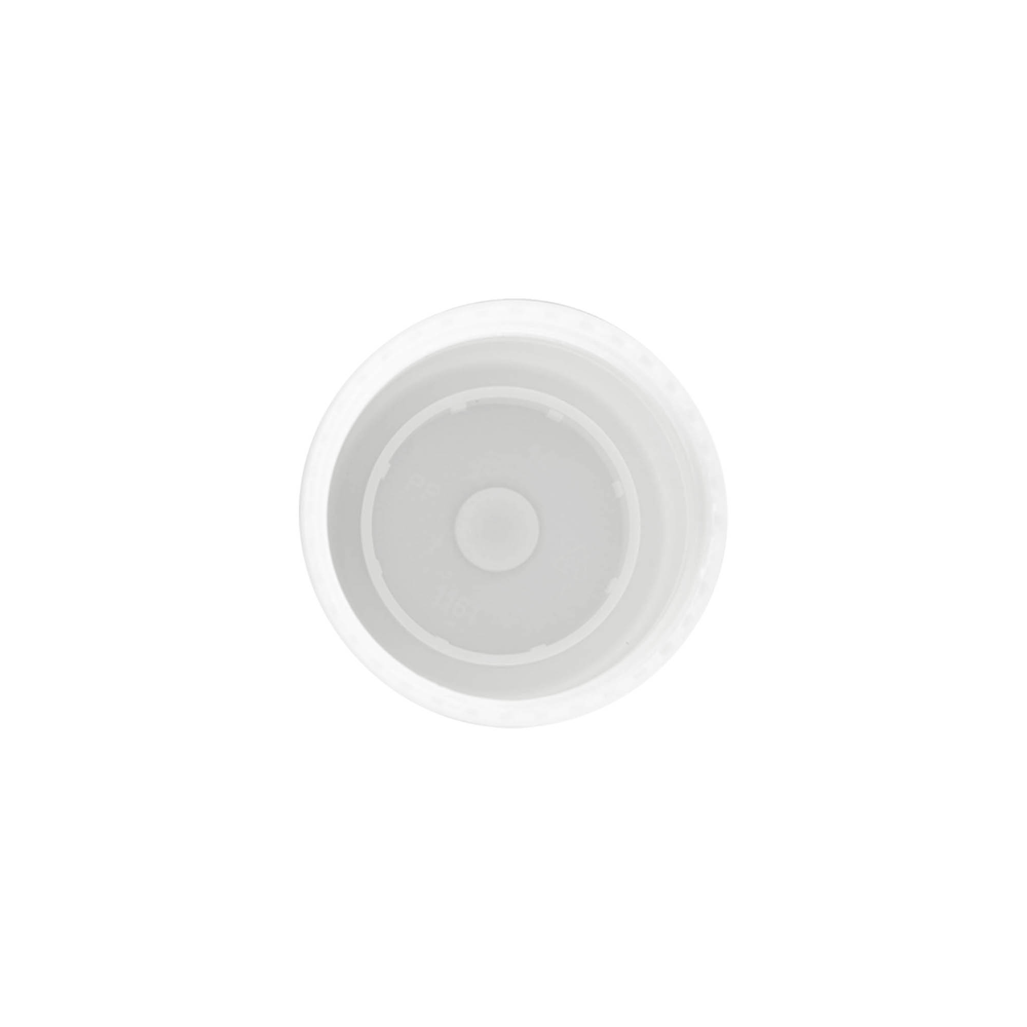 Dop voor 50 ml roll-on fles, PP-kunststof, wit, voor opening: schroefdop Dop voor 50 ml roll-on fles, PP-kunststof, wit, voor opening: schroefdop