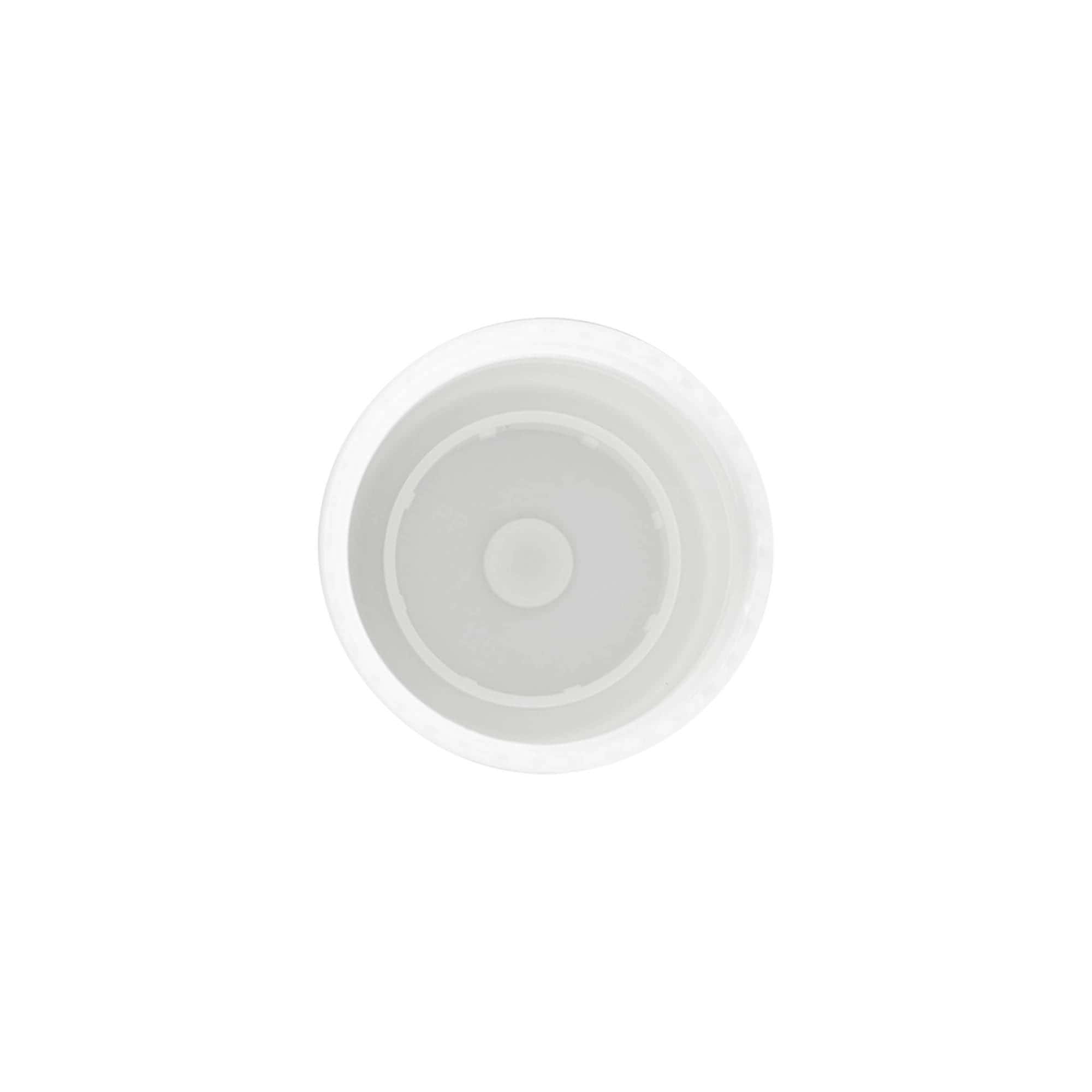 Dop voor 50 ml roll-on fles, PP-kunststof, wit, voor opening: schroefdop Dop voor 50 ml roll-on fles, PP-kunststof, wit, voor opening: schroefdop