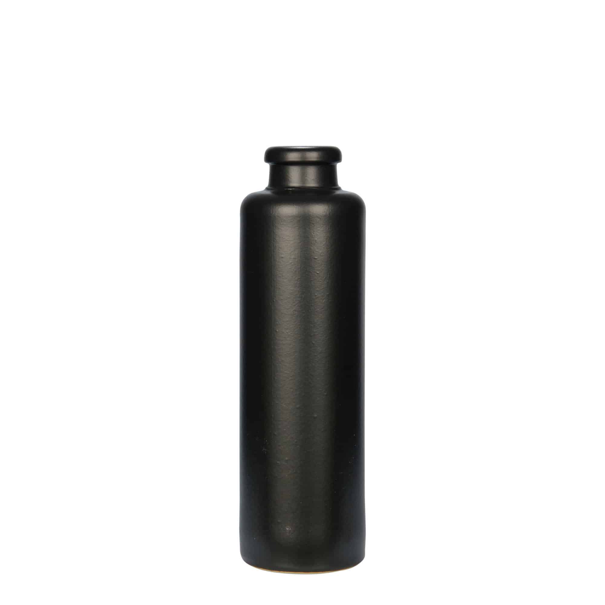 200 ml kleipot, steengoed, zwart, opening: kurk