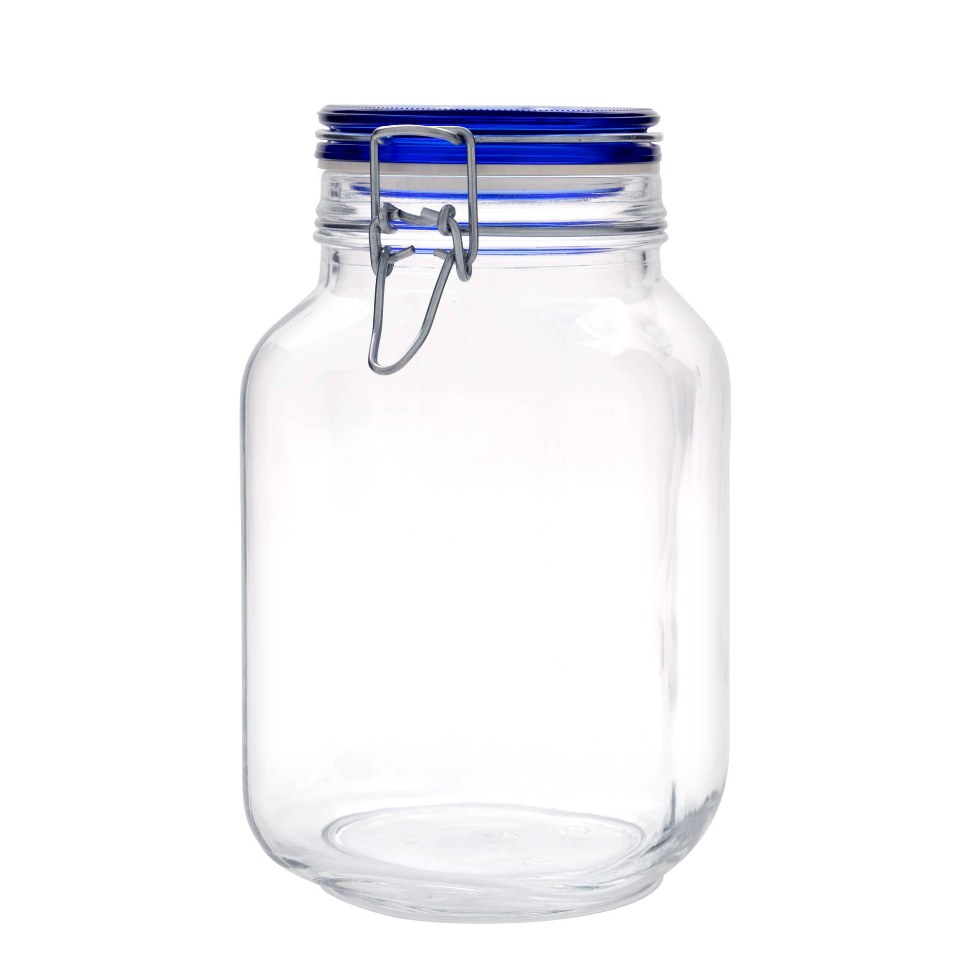 2.000 ml Drahtbügelglas 'Fido' Blue Top, vierkant, opening: draaisluiting met beugel