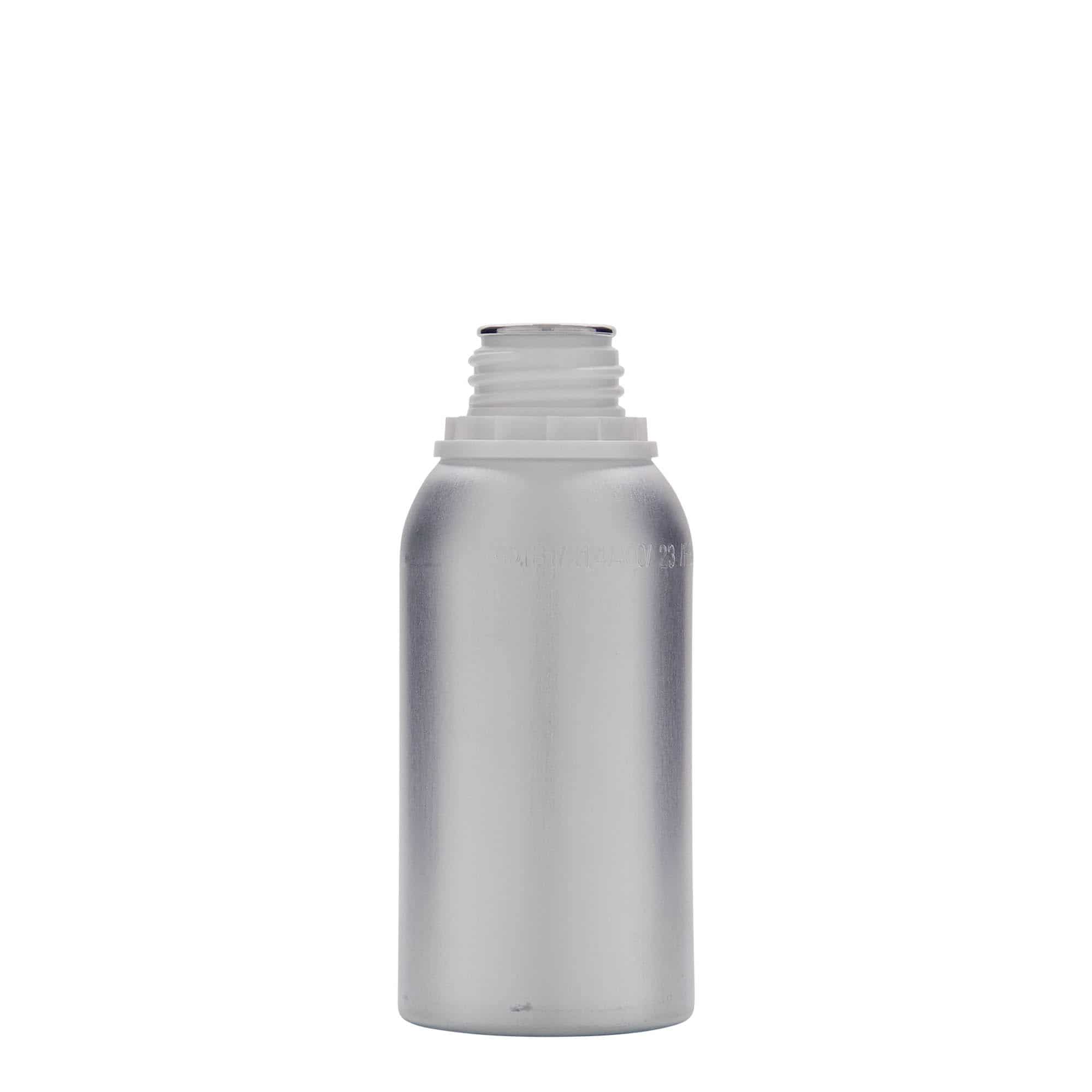 275 ml aluminiumfles, metaal, zilver, mondstuk: DIN 32 275 ml aluminiumfles, metaal, zilver, mondstuk: DIN 32