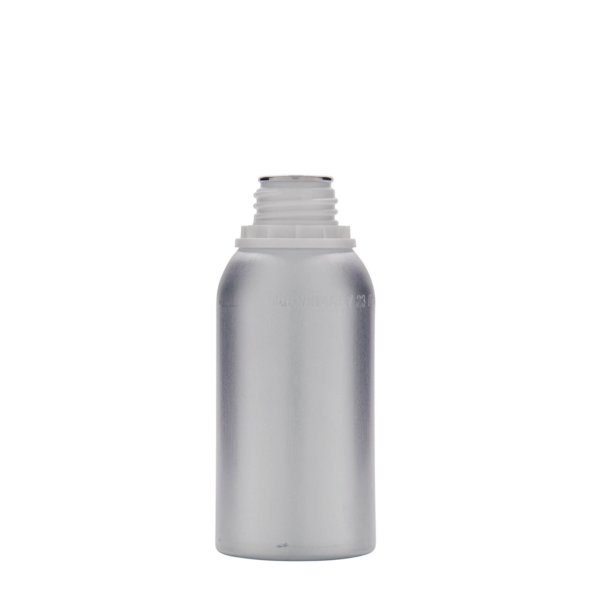 275 ml aluminiumfles, metaal, zilver, mondstuk: DIN 32