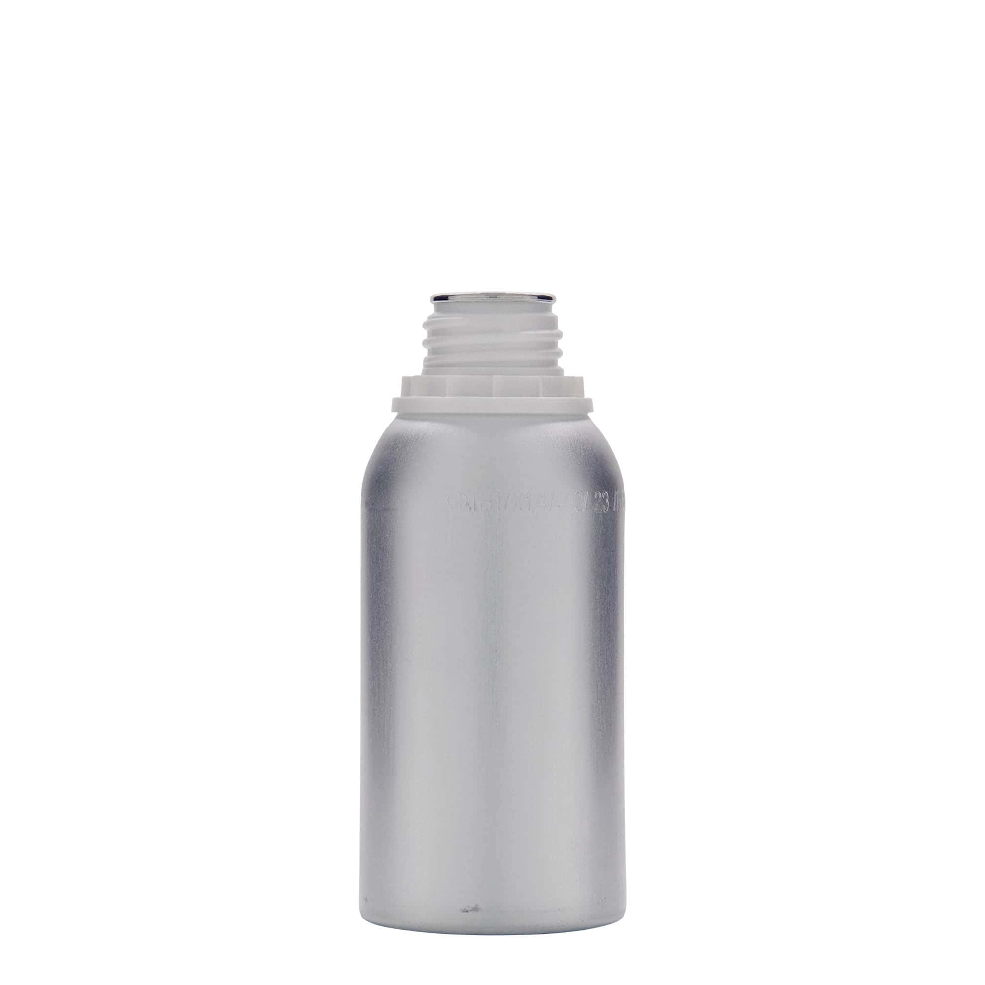 275 ml aluminiumfles, metaal, zilver, mondstuk: DIN 32