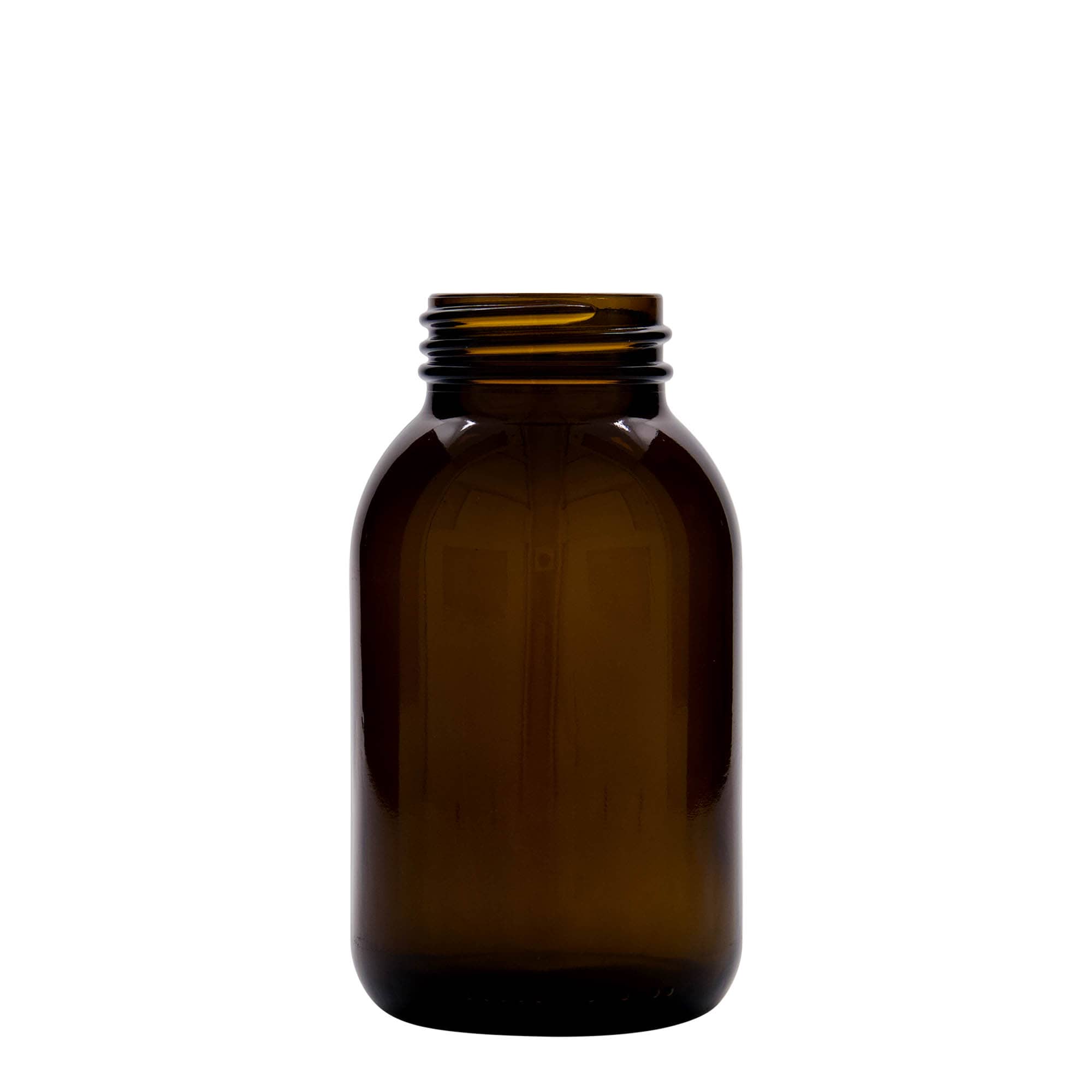 500 ml wijde hals glas, bruin, opening: DIN 55