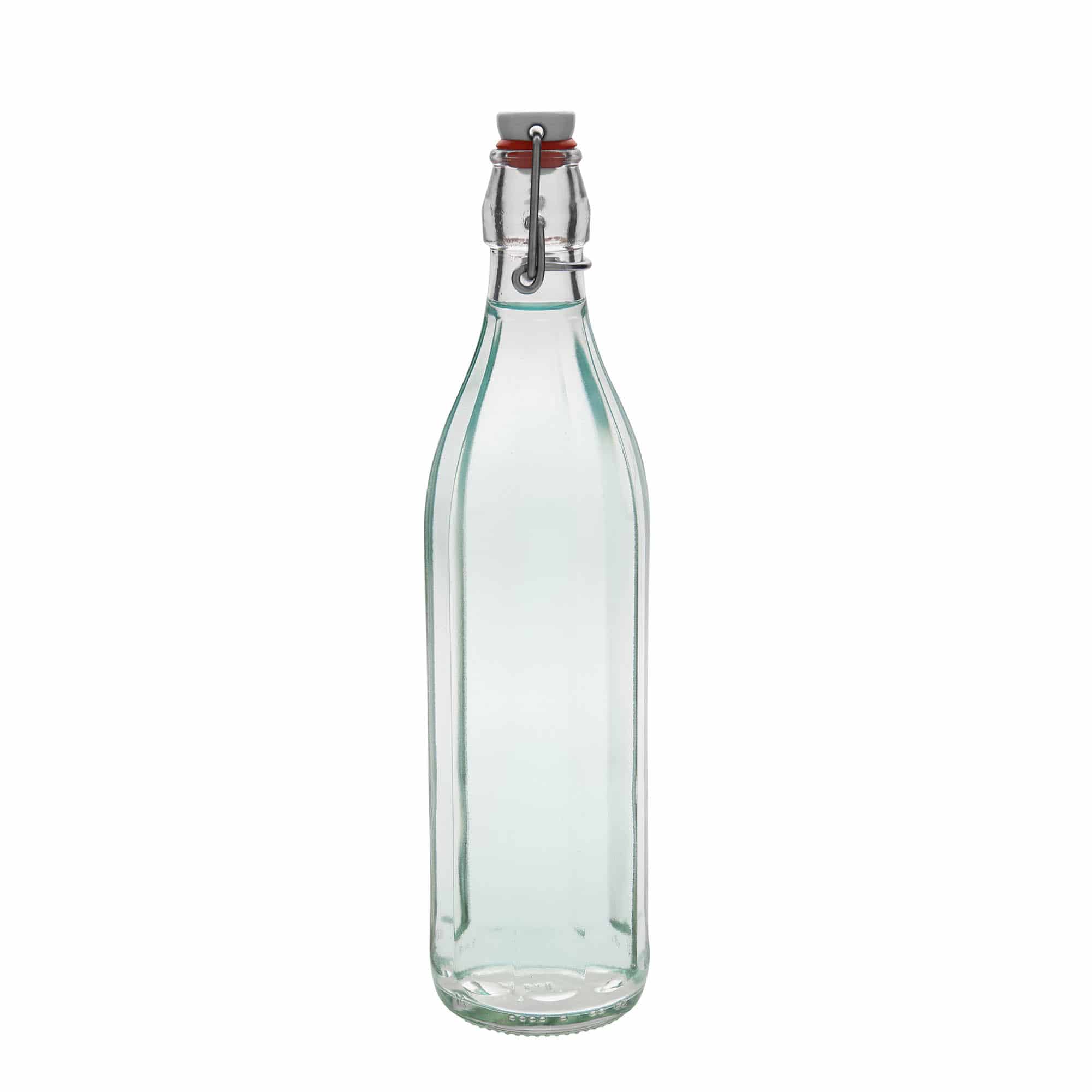 Glazen fles 'Bravo', 750 ml, tienhoekig, monding: beugelsluiting