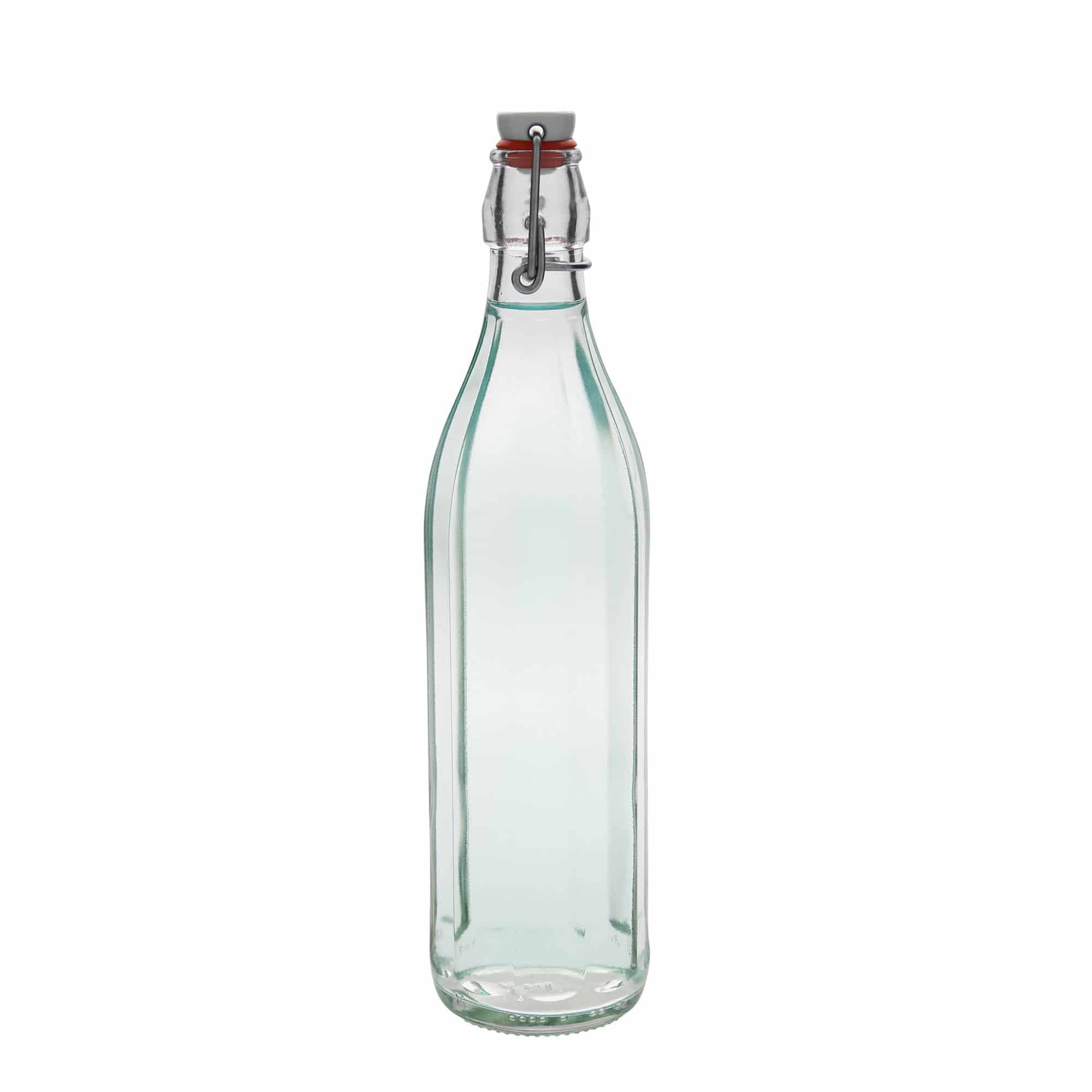 750 ml glazen fles 'Bravo', tienkantig, hals: beugelverschluss