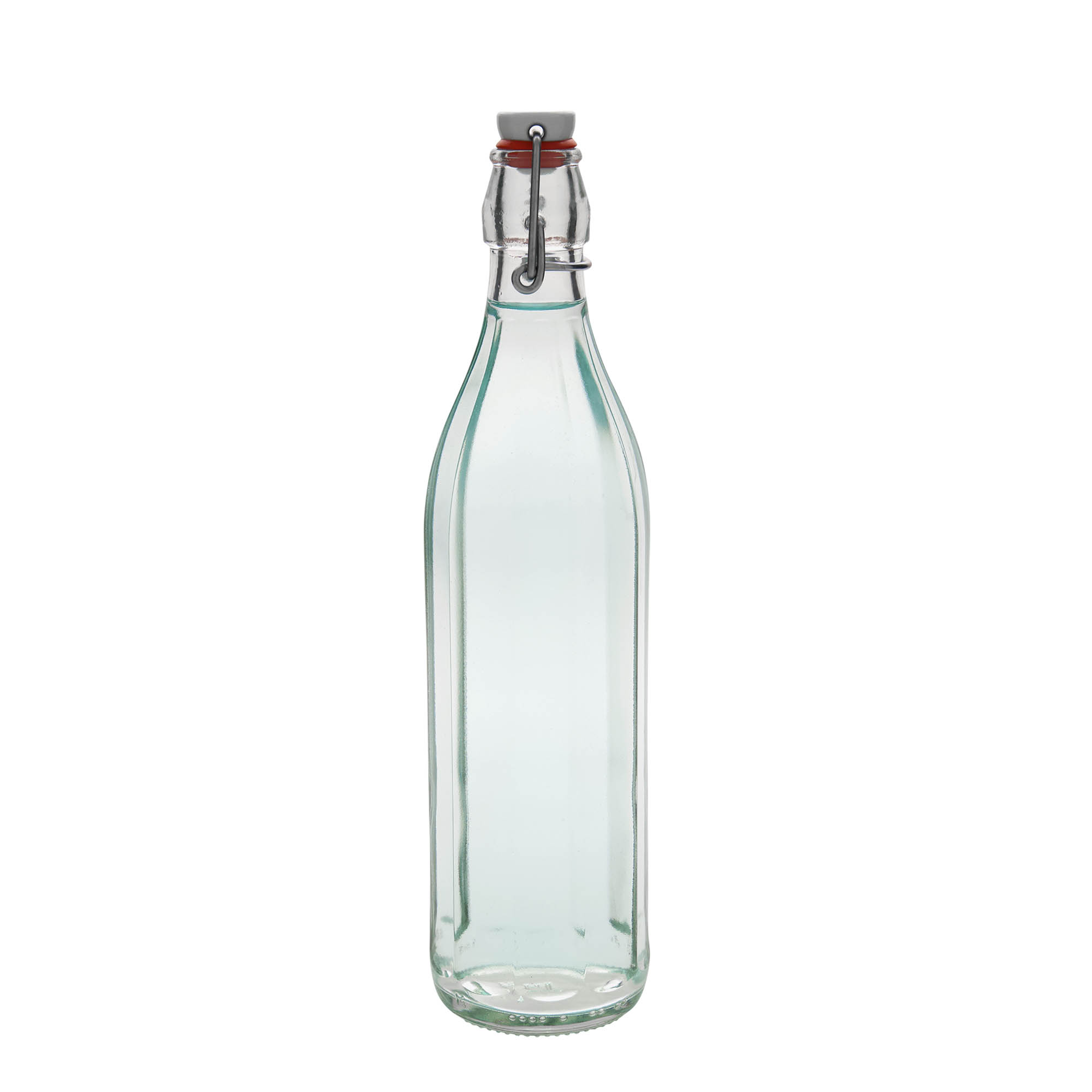 750 ml glazen fles 'Bravo', tienkantig, hals: beugelverschluss