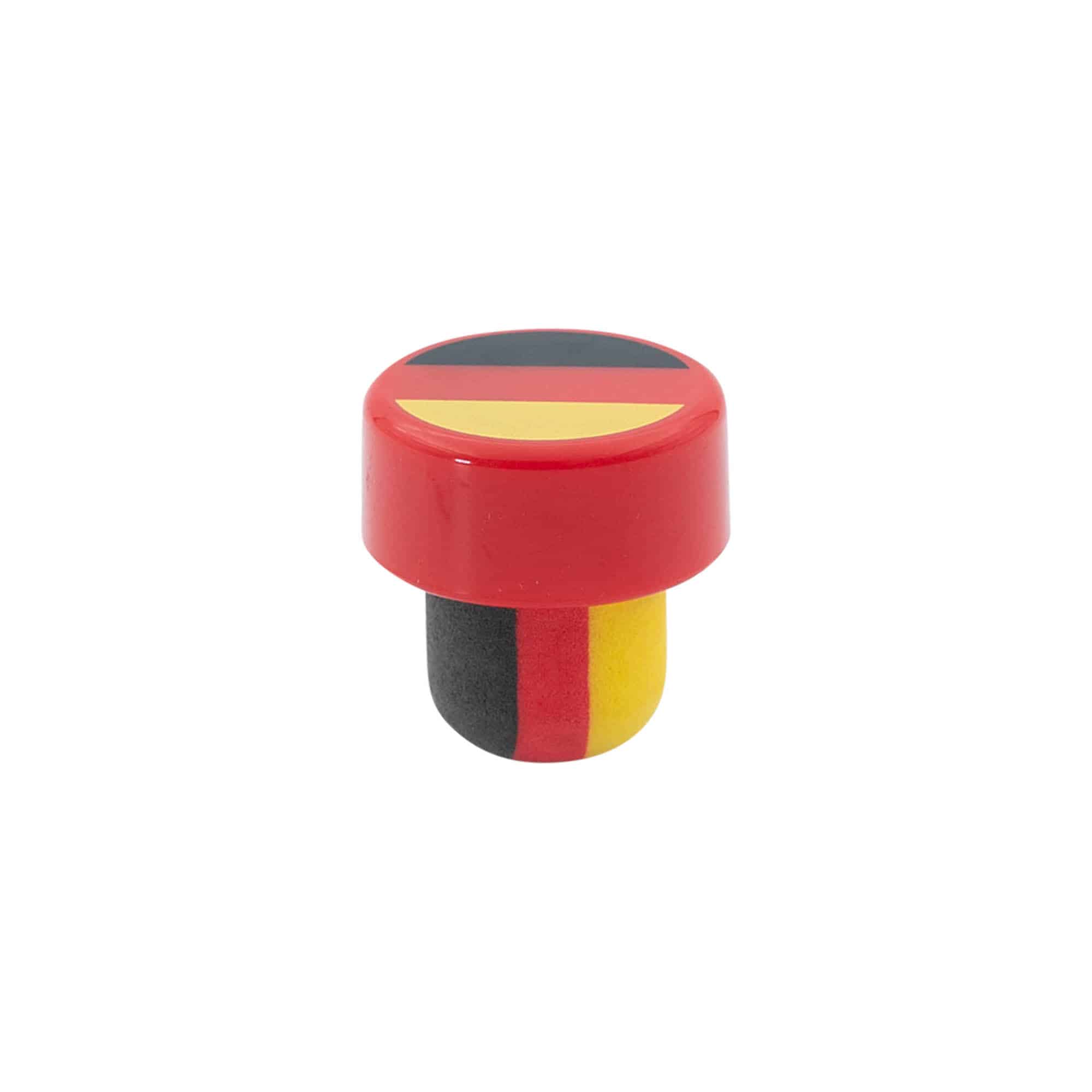 Dopkurk 'Duitsland', 19 mm, kunststof, meerkleurig, voor monding: kurk
