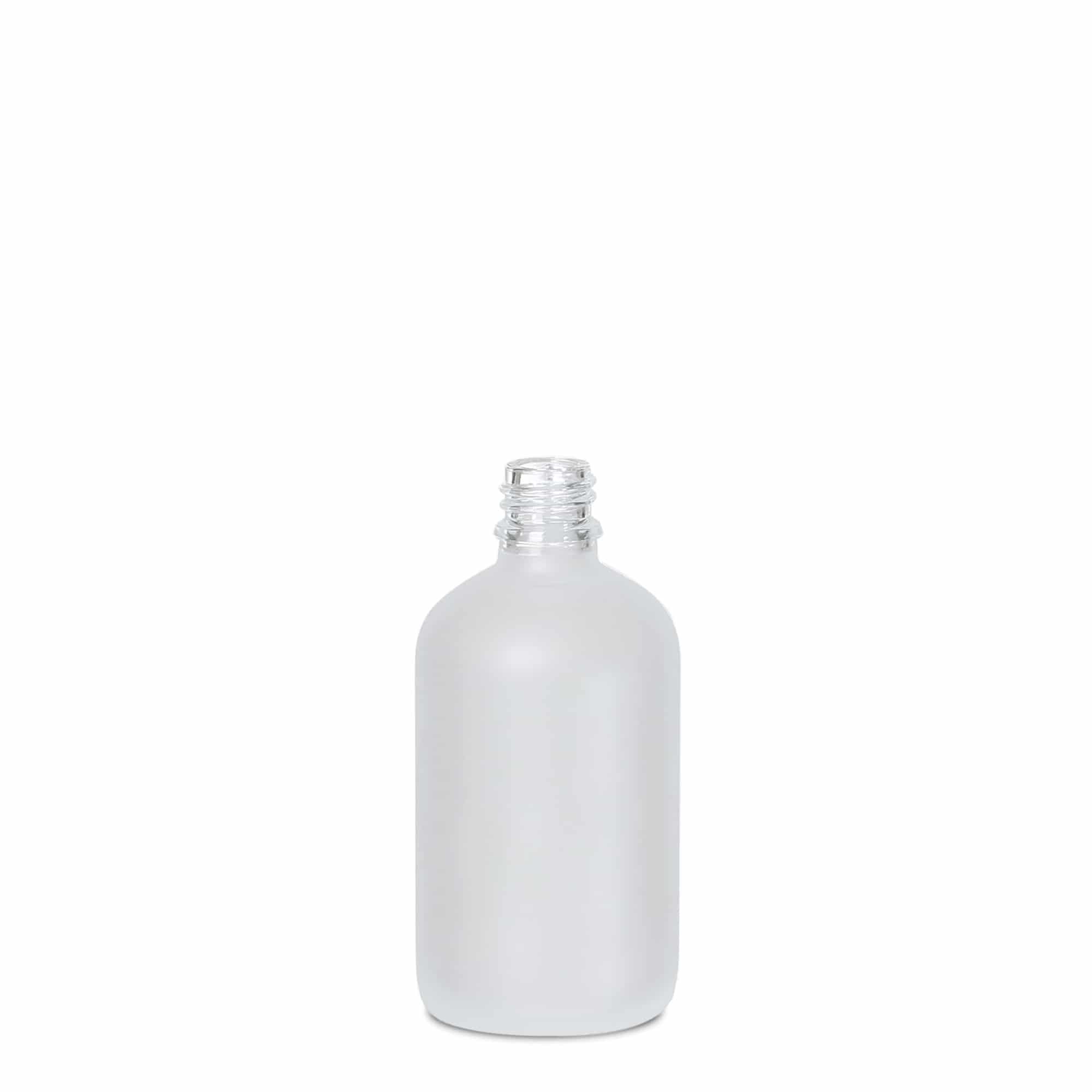 100 ml medicijnflesje, glas, mat, opening: DIN 18