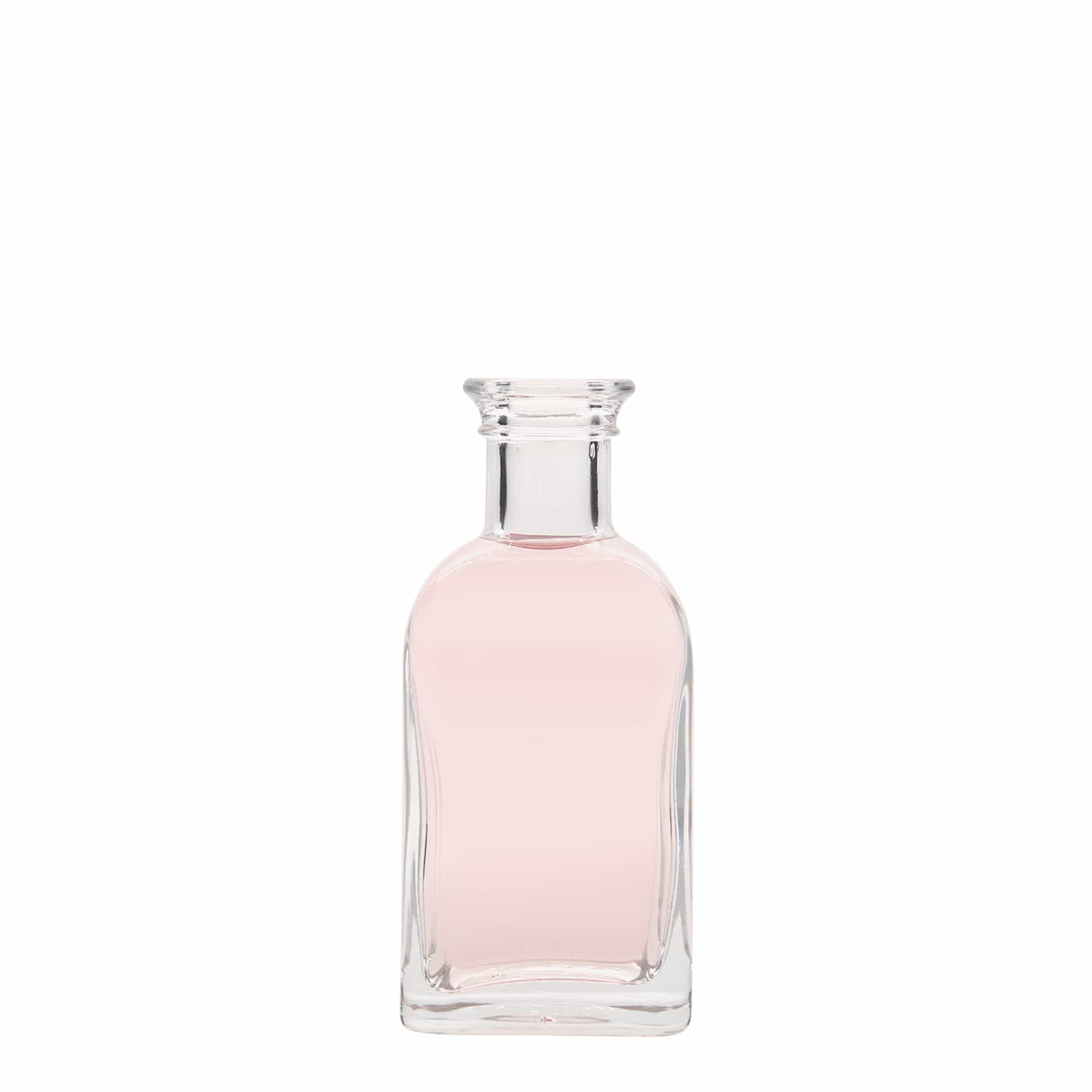 100 ml glazen fles Apotheker Carré, vierkant, opening: kurk