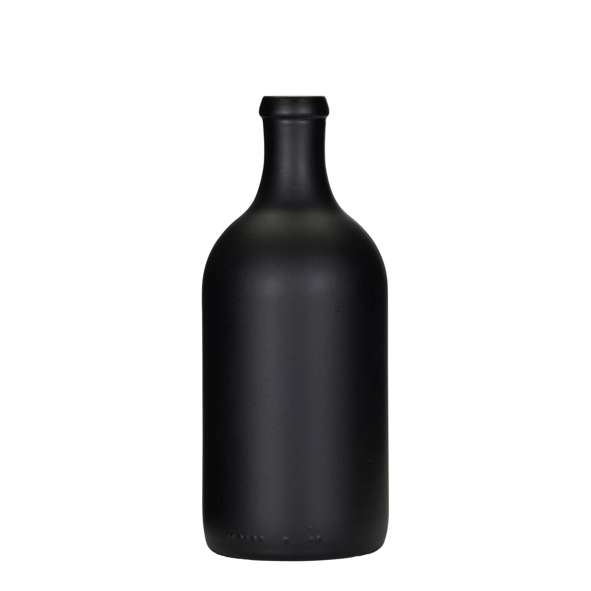 500 ml glazen fles 'Ginevra Leggera', zwart, opening: kurk 500 ml glazen fles 'Ginevra Leggera', zwart, opening: kurk