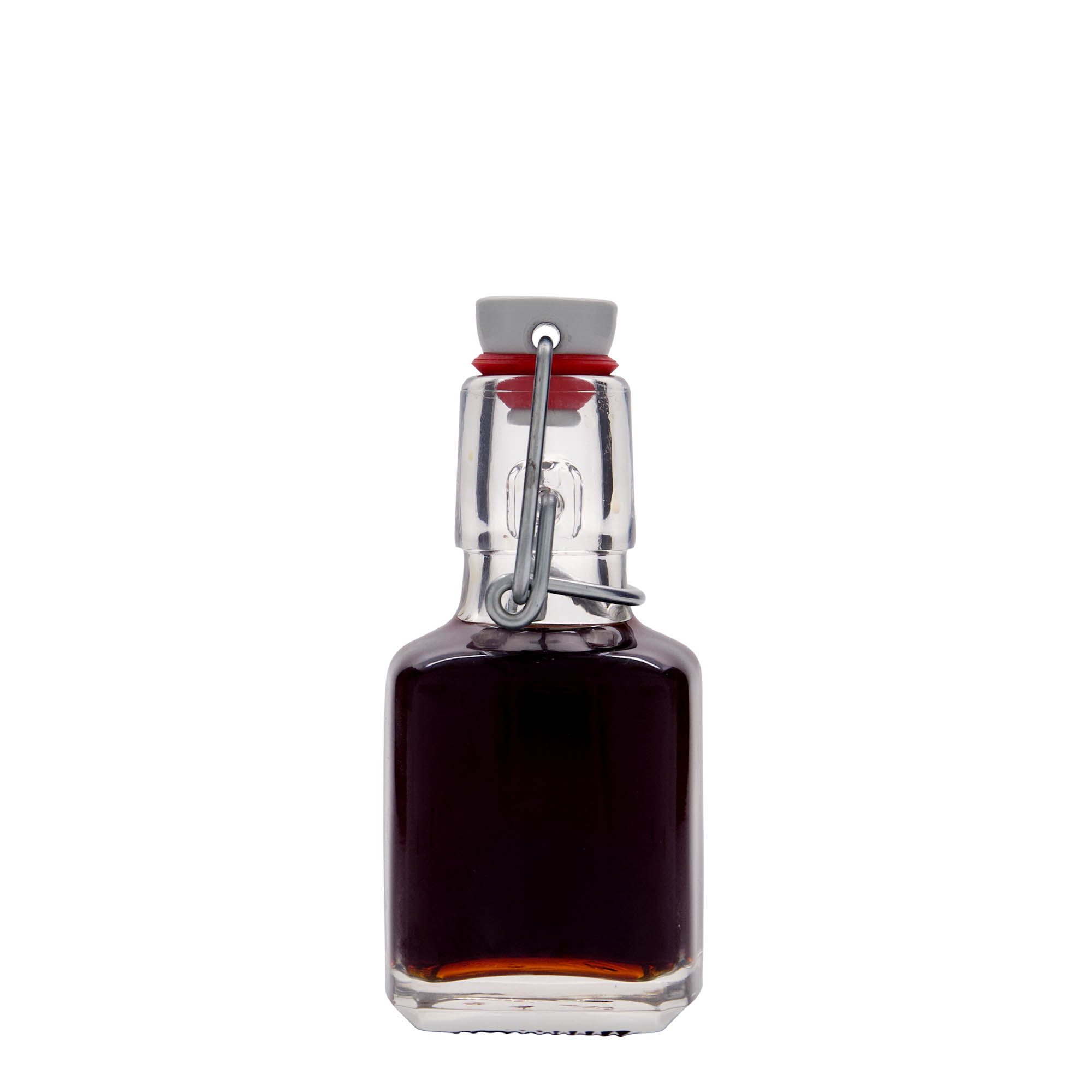 100 ml glazen fles 'Kubica', vierkant, opening: beugelverschluss