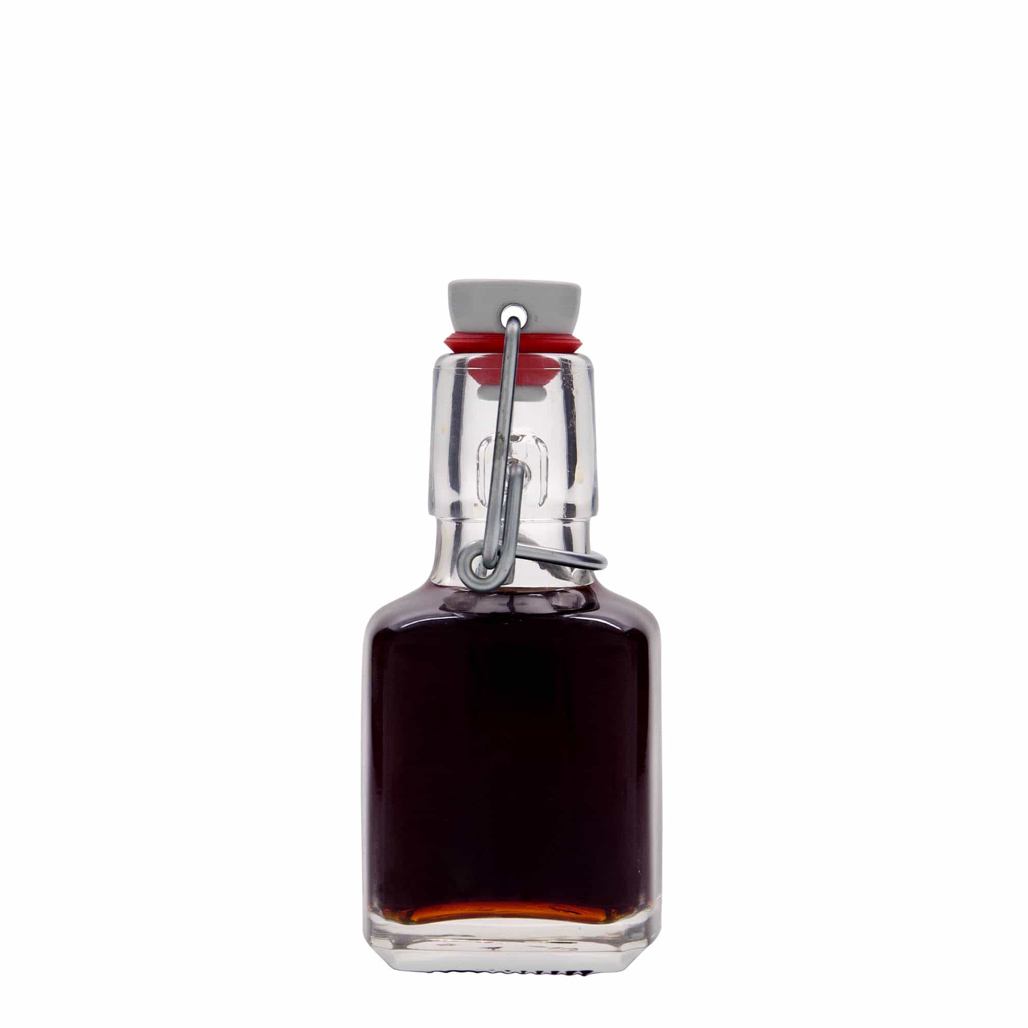 100 ml glazen fles 'Kubica', vierkant, opening: beugelverschluss