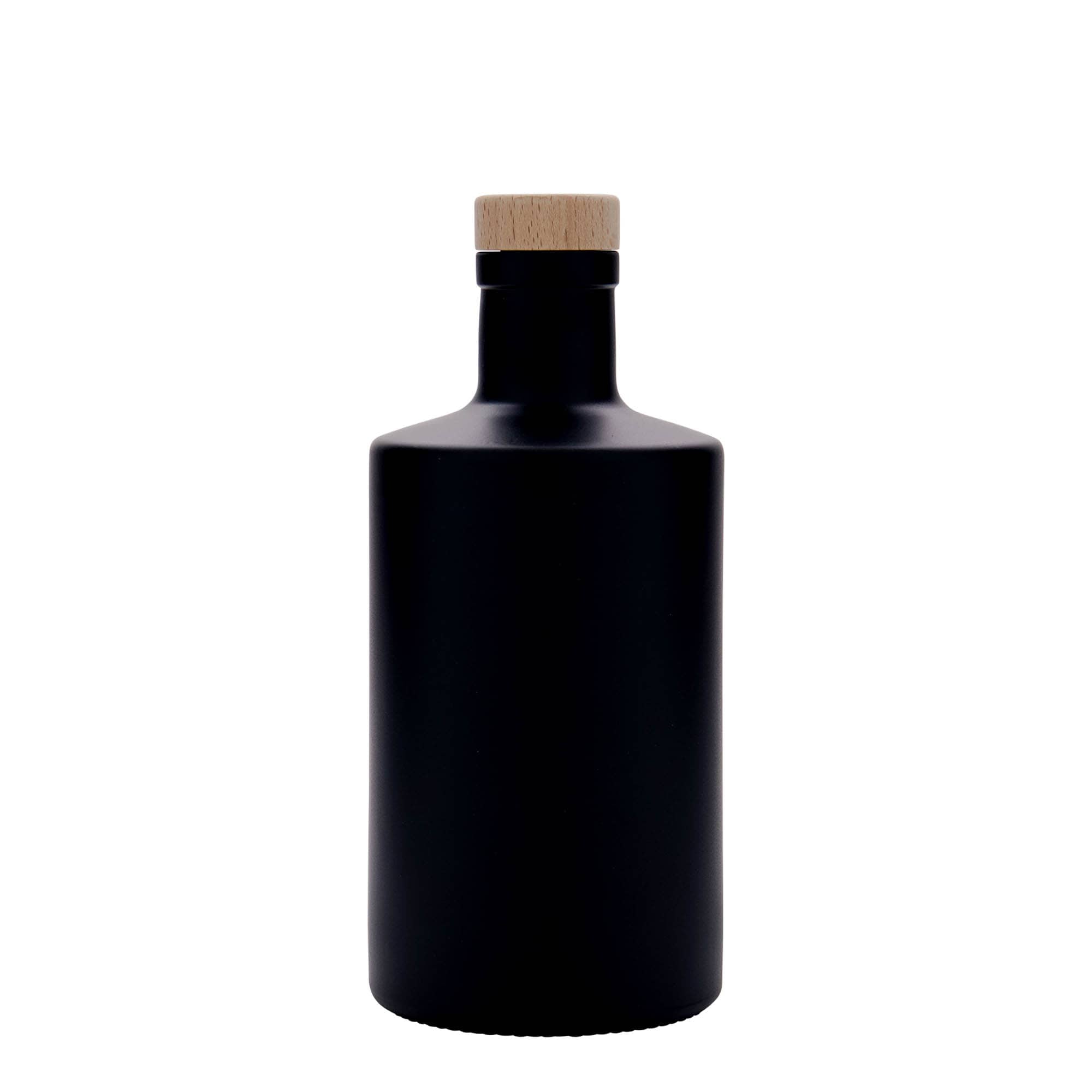 500 ml glazen fles 'Caroline', zwart, opening: kurk