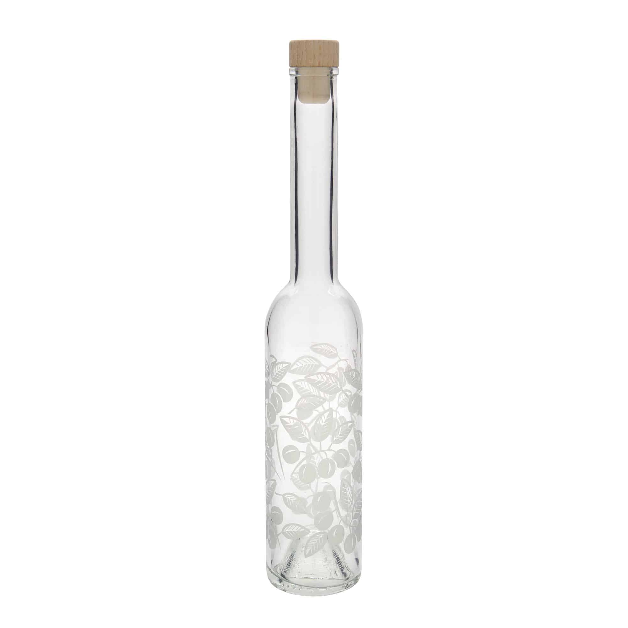 350 ml glazen fles 'Opera', motief: mirabellen, opening: kurk