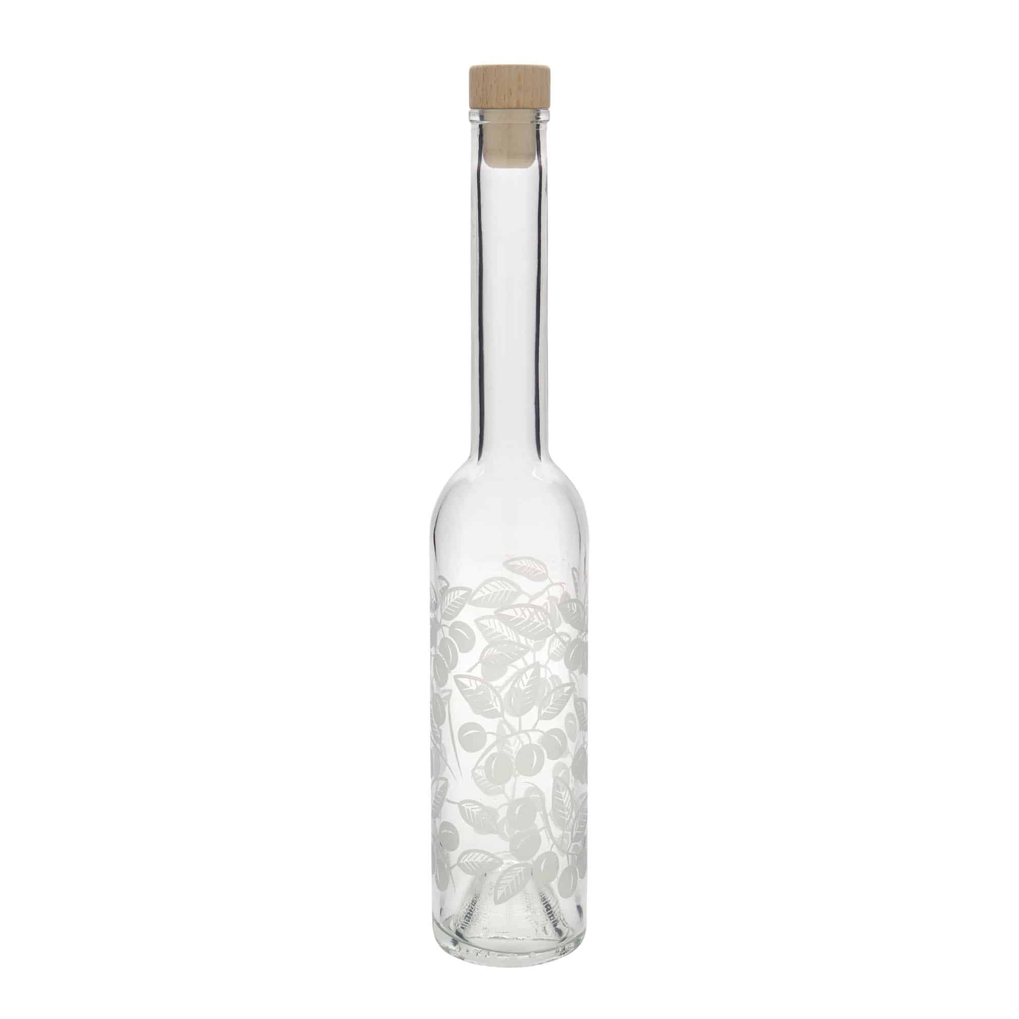 350 ml glazen fles 'Opera', motief: mirabellen, opening: kurk