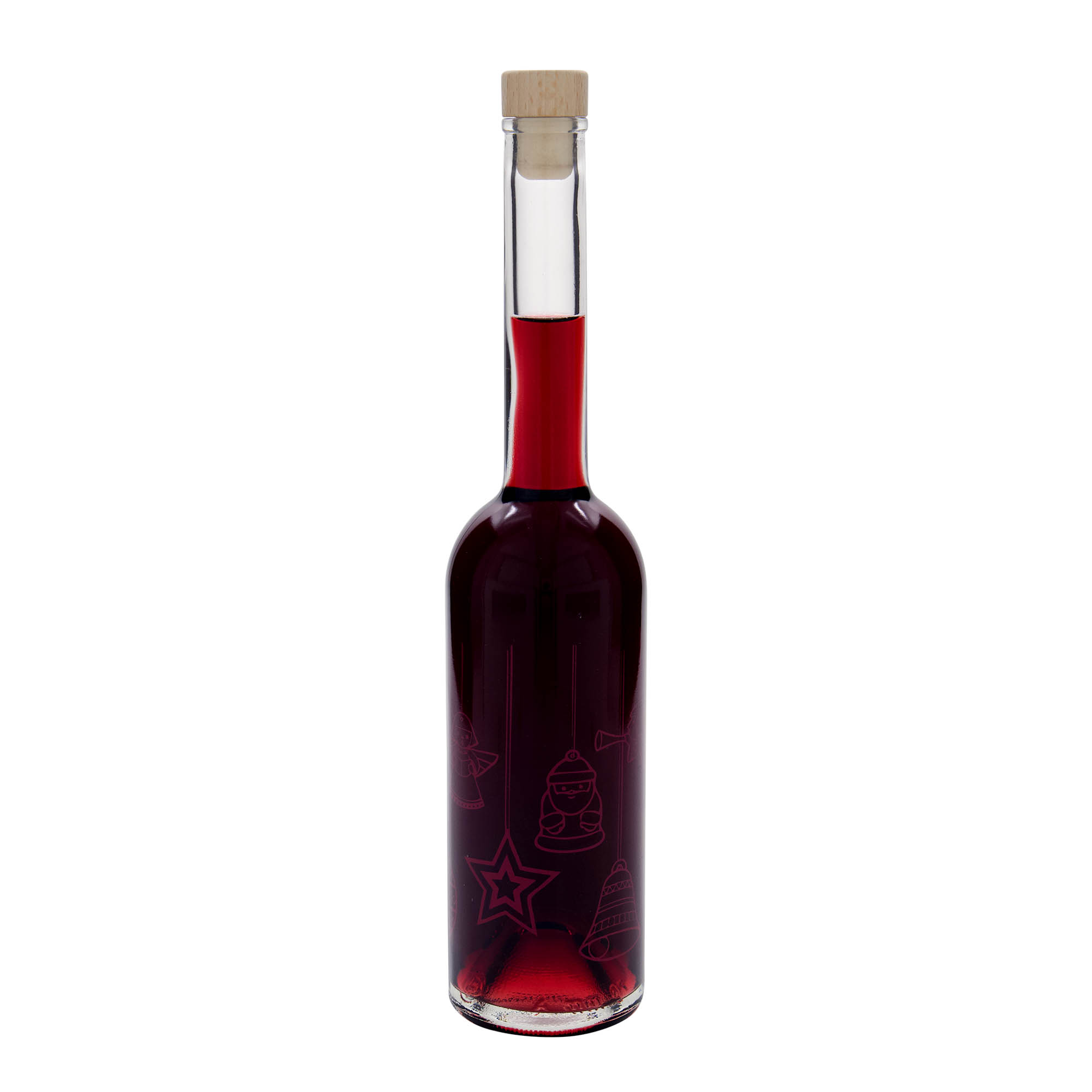 500 ml glazen fles 'Opera', motief: sterren, opening: kurk 500 ml glazen fles 'Opera', motief: sterren, opening: kurk