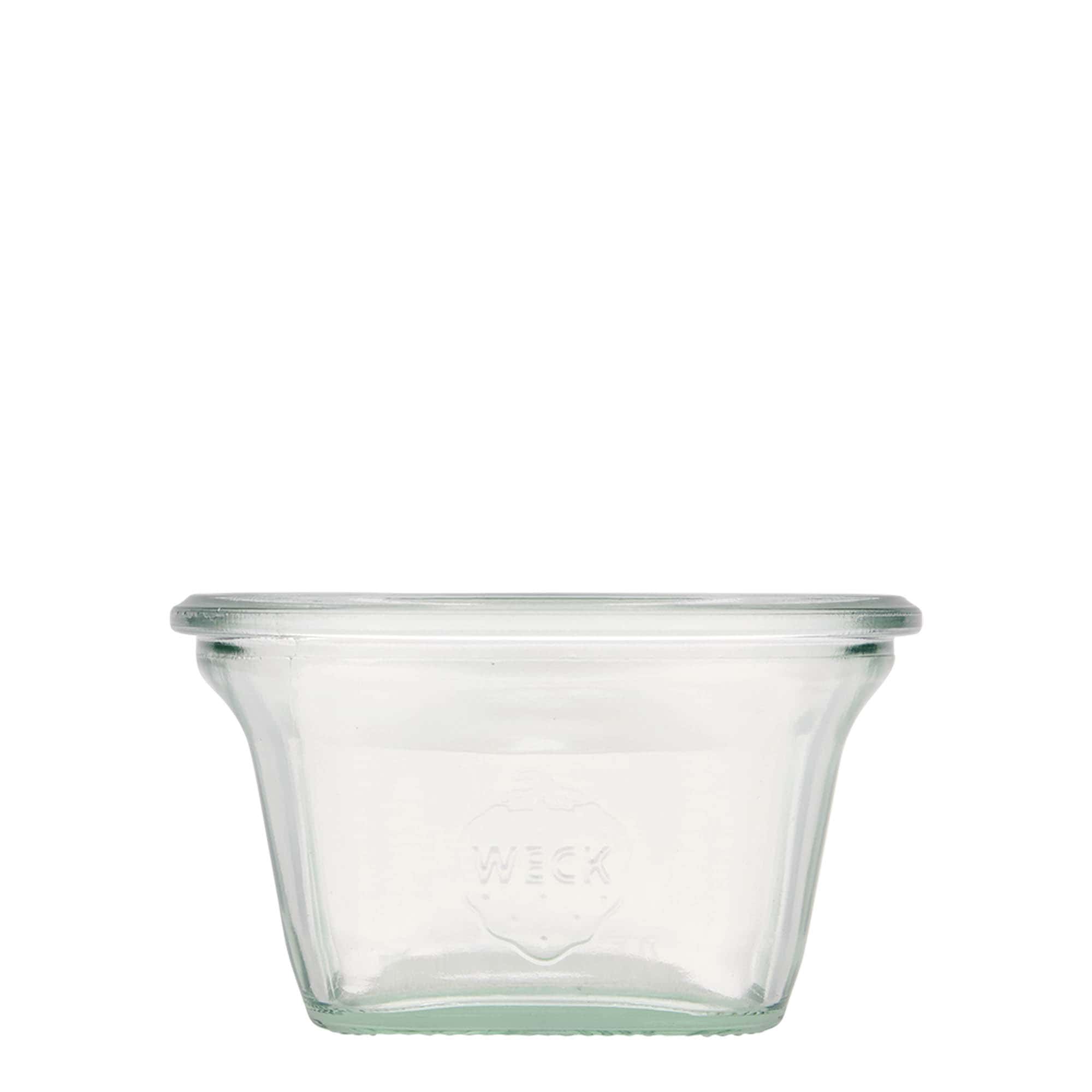 290 ml WECK-Quadroglas, vierkant, opening: ronde rand