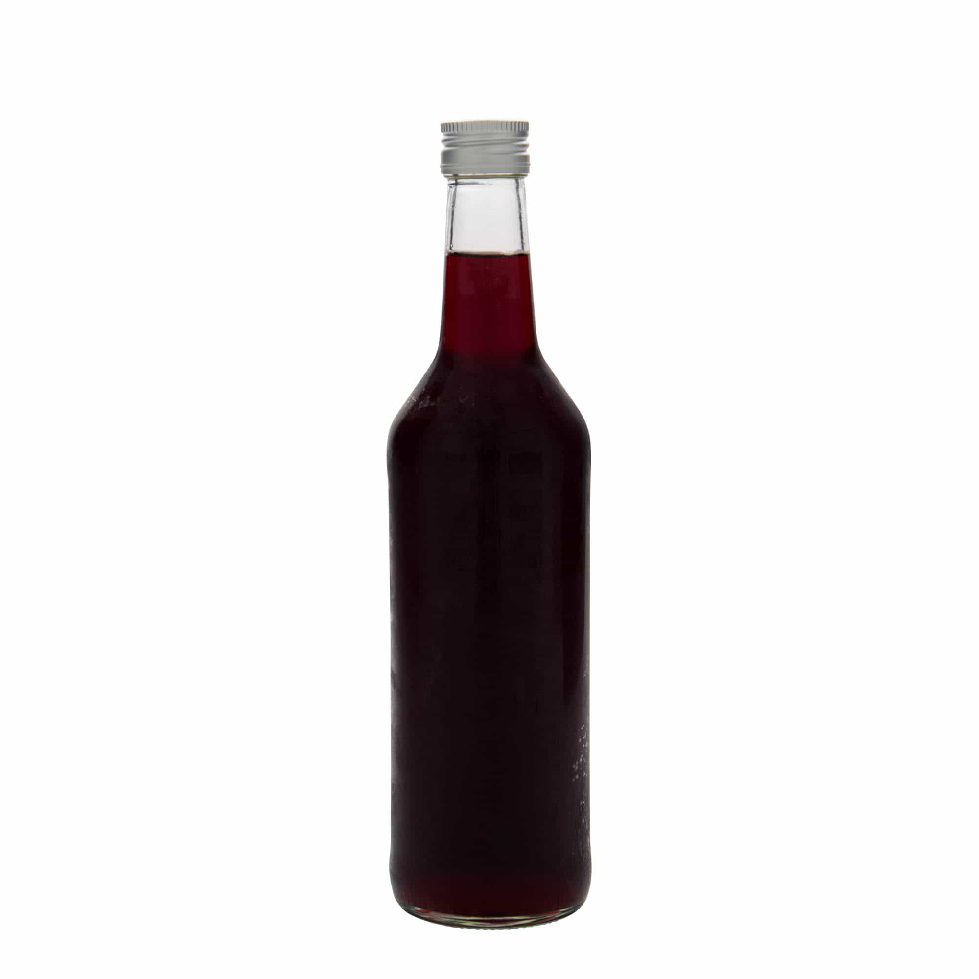 Glazen fles met rechte hals, 500 ml, monding: PP 28