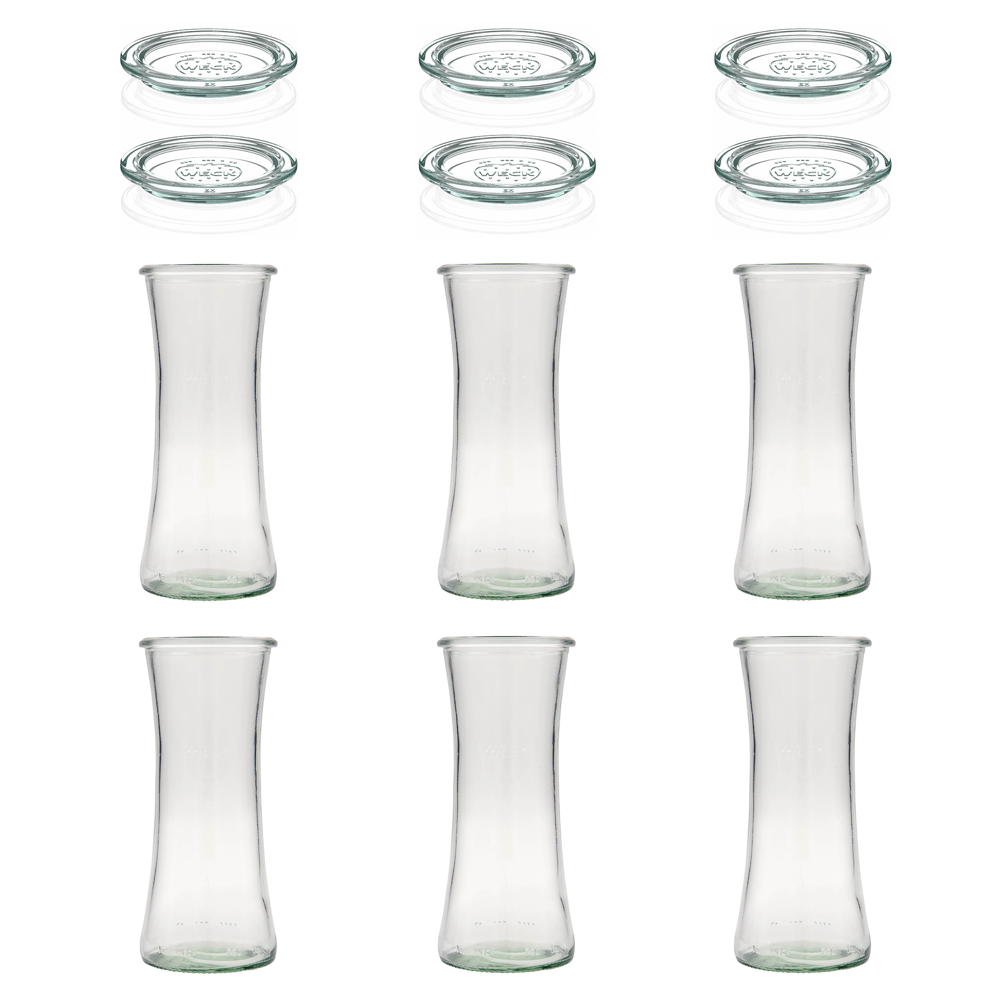 6x 730 ml WECK-gourmetglas met glazen deksel RR 80