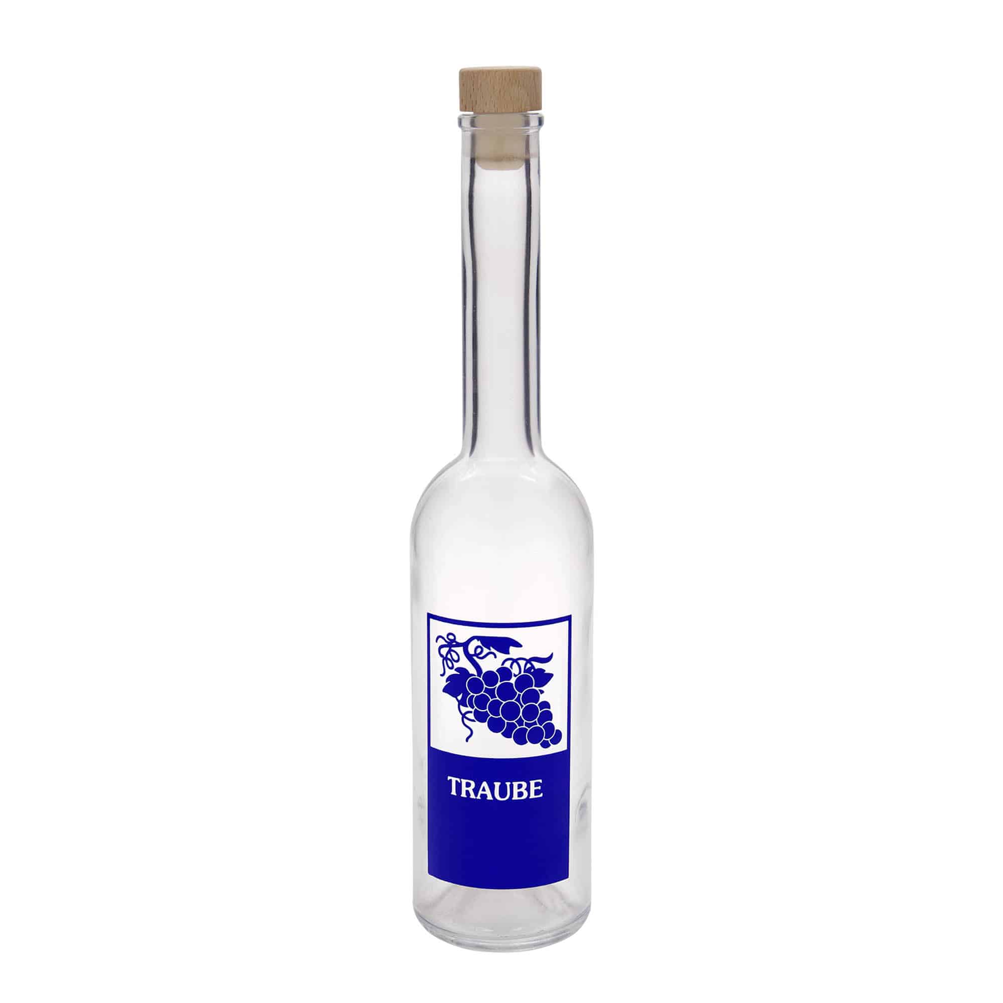 500 ml glazen fles 'Opera', motief: druif, opening: kurk
