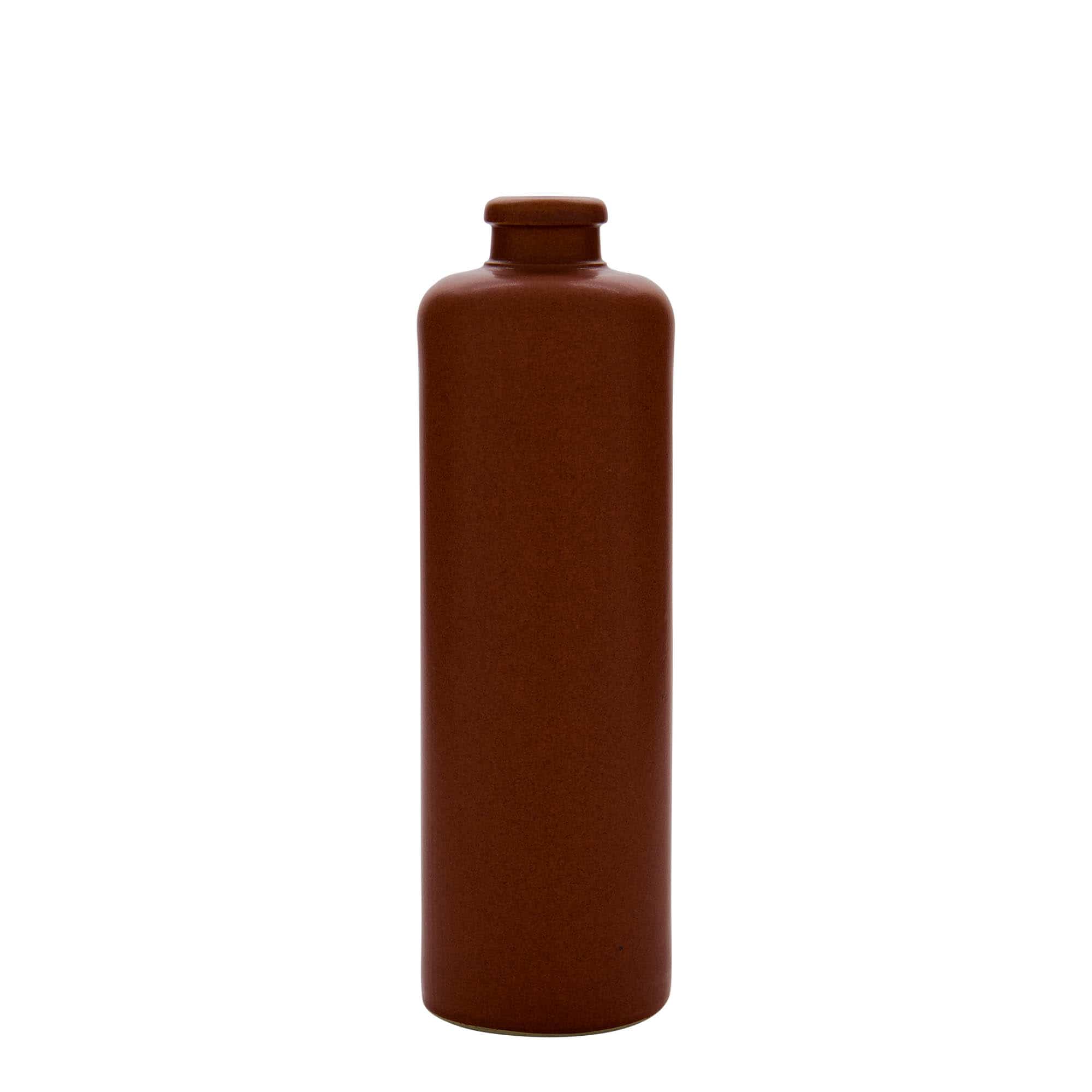 500 ml tonkruik, steengoed, roodbruin, monding: kurk 500 ml tonkruik, steengoed, roodbruin, monding: kurk