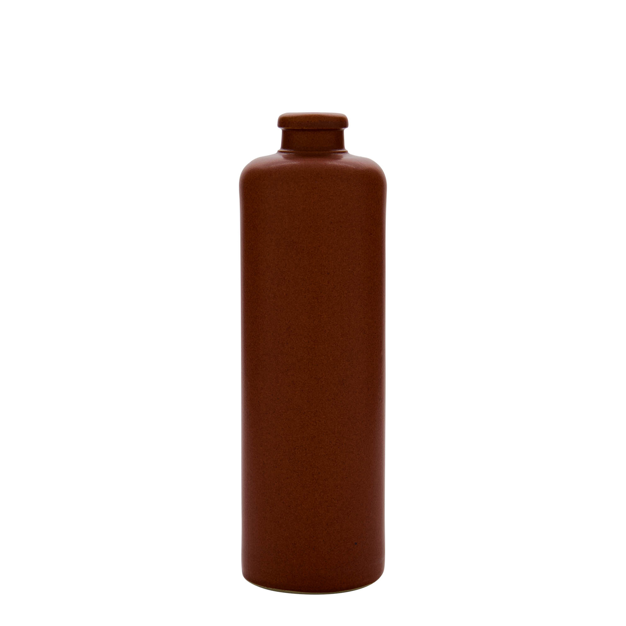 500 ml tonkruik, steengoed, roodbruin, monding: kurk