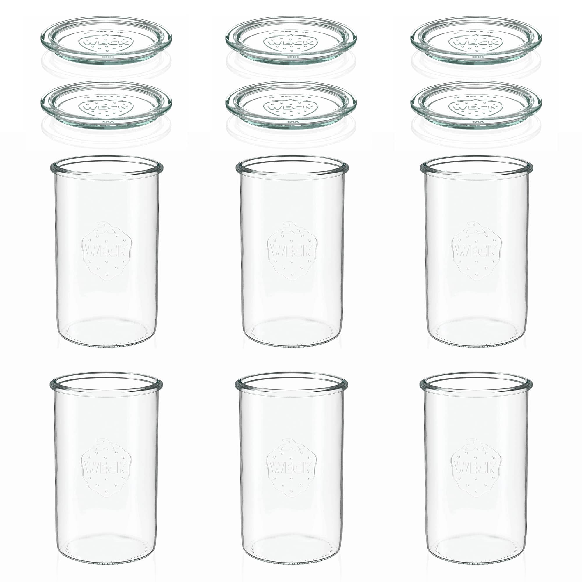 6x 1000 ml WECK-stortglas met glazen deksel RR 100