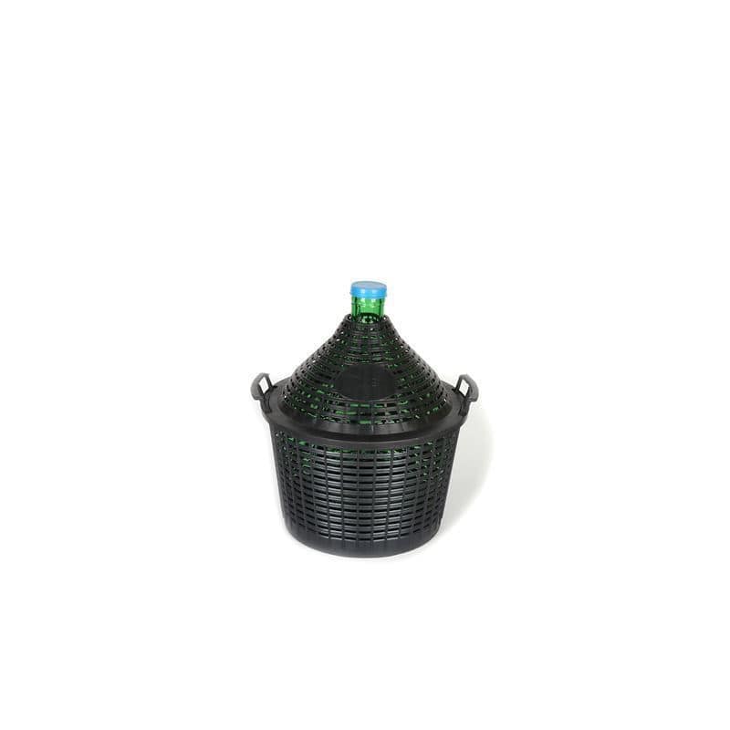 15 l ballonfles met smalle hals, glas, groen, opening: opzetdeksel
