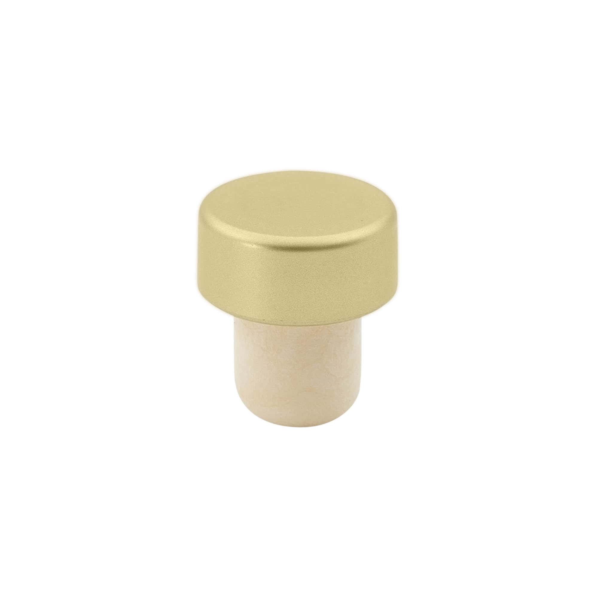 Handgreepkurk 19 mm, kunststof, goudkleurig, voor monding: kurk