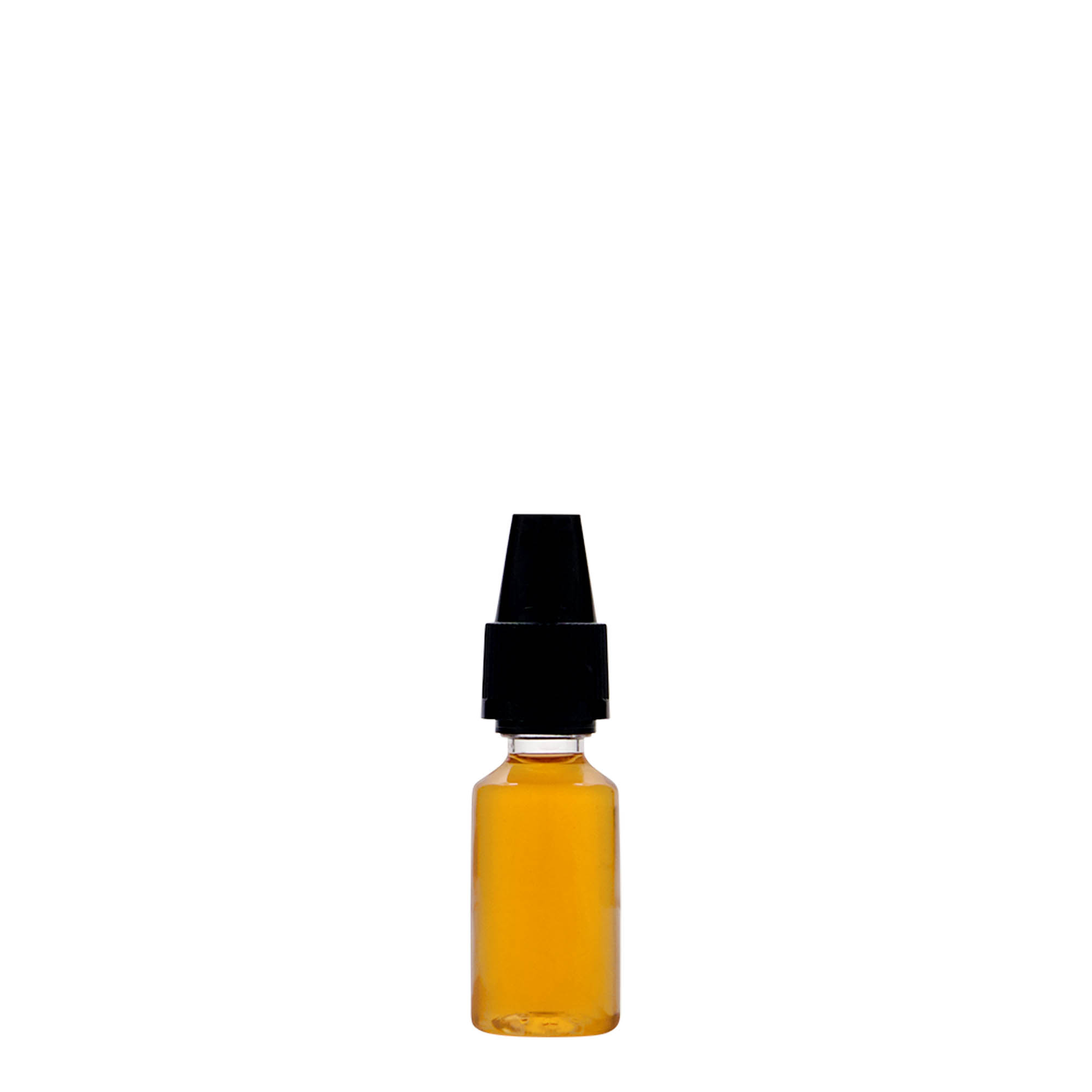 10 ml PET-fles 'E-Liquid' met kwaliteits- en kindersluiting, kunststof, opening: schroefdop