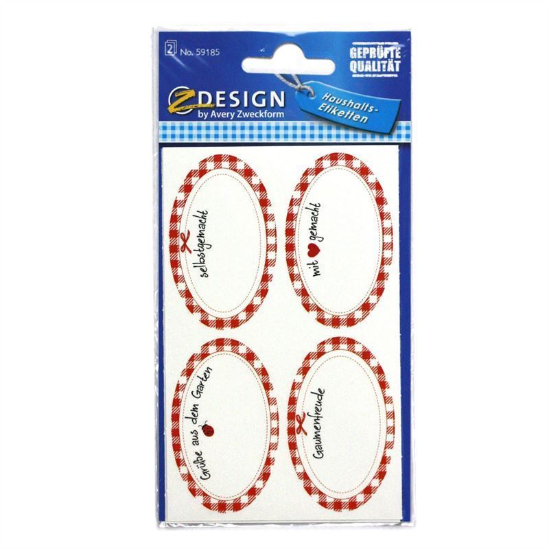 Zweckform etiketten 'Zelfgemaakt', ovaal, papier, meerkleurig Zweckform etiketten 'Zelfgemaakt', ovaal, papier, meerkleurig