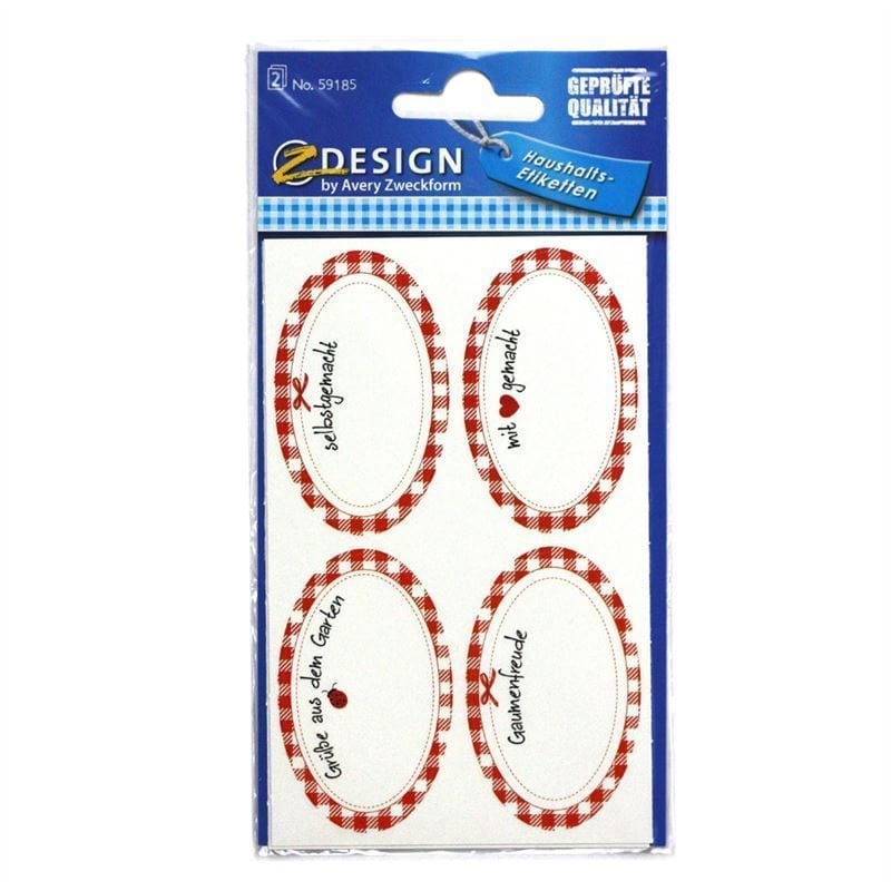 Zweckform etiketten 'Zelfgemaakt', ovaal, papier, meerkleurig