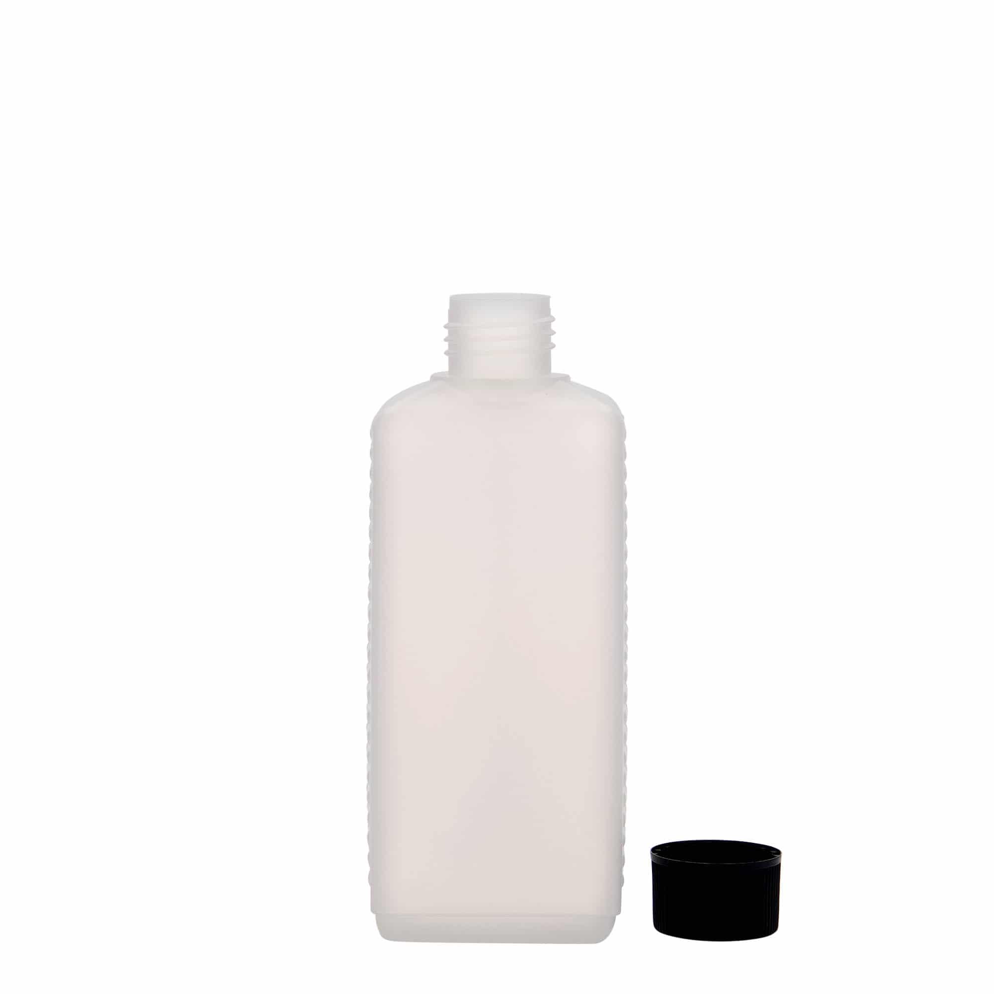 250 ml kanisterfles, rechthoekig, HDPE-kunststof, naturel, opening: DIN 25 EPE