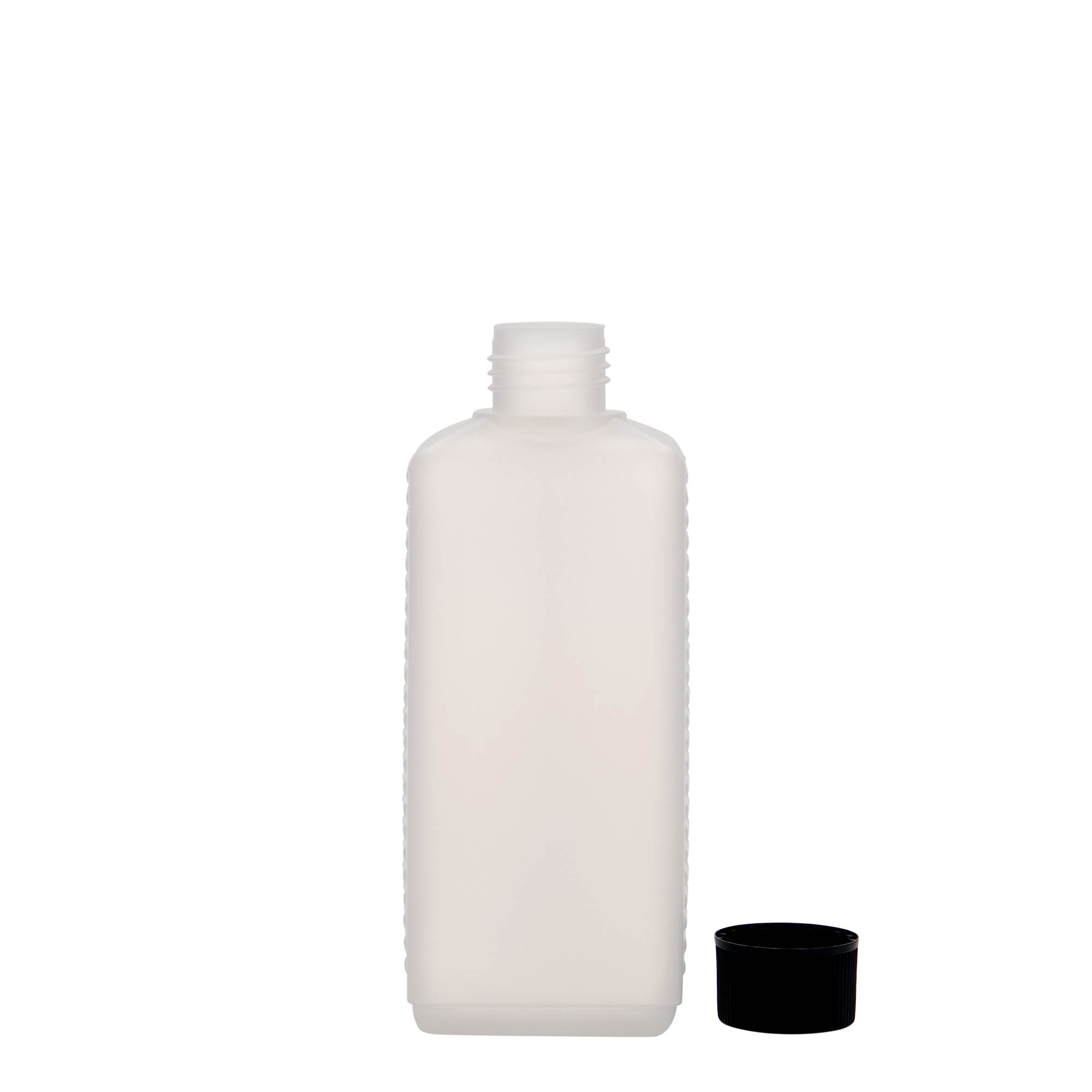 250 ml kanisterfles, rechthoekig, HDPE-kunststof, naturel, opening: DIN 25 EPE 250 ml kanisterfles, rechthoekig, HDPE-kunststof, naturel, opening: DIN 25 EPE