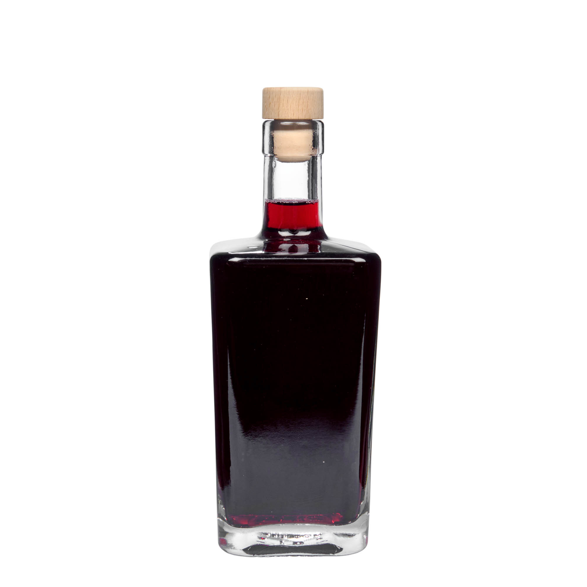 500 ml glazen fles 'Noel', vierkant, hals: kurk