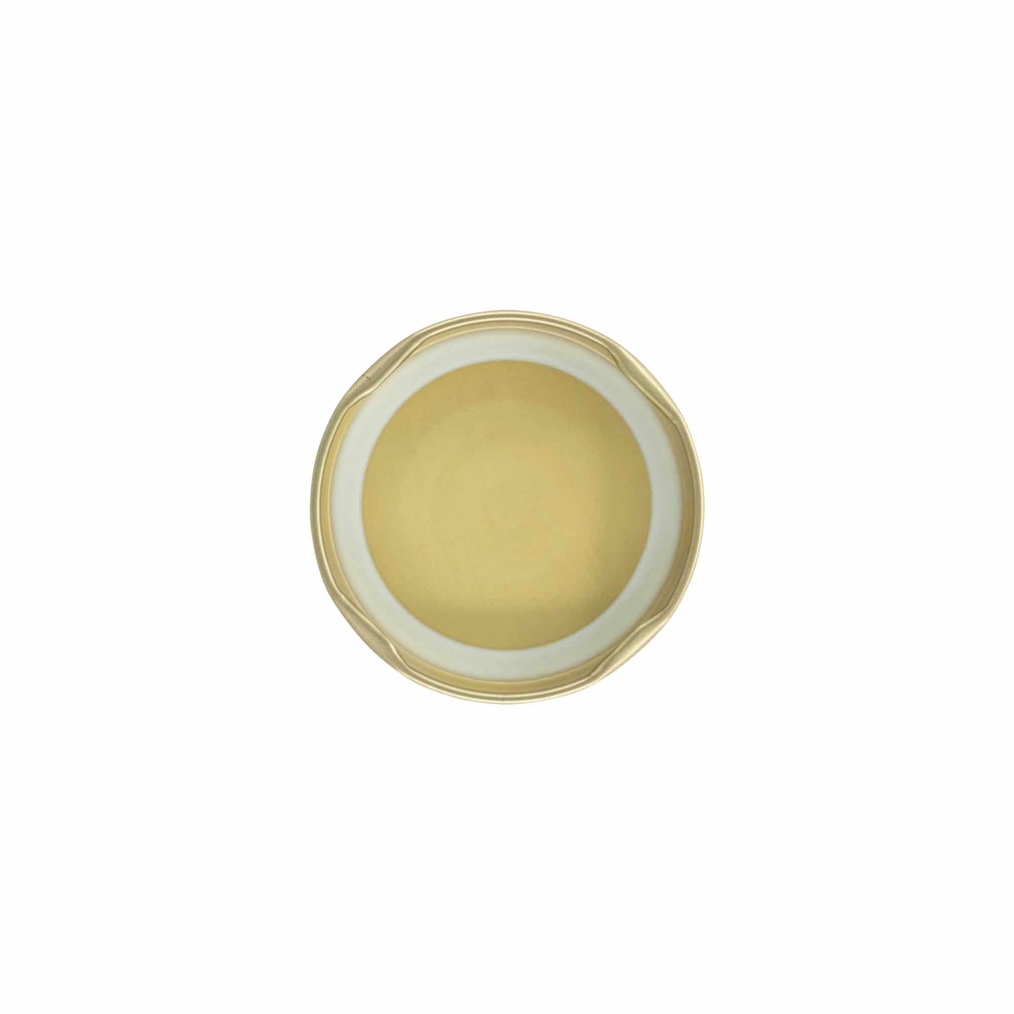 Twist-off-deksel, witblik, goud, voor opening: TO 58 Twist-off-deksel, witblik, goud, voor opening: TO 58