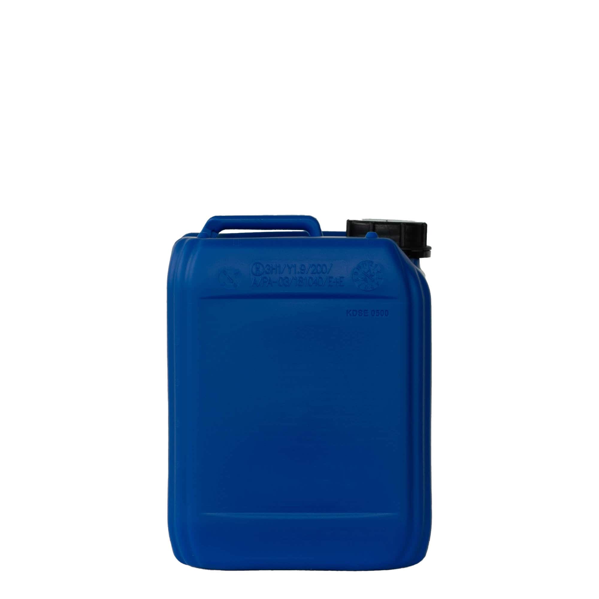 5 l kanister, rechthoekig, HDPE-kunststof, blauw, opening: ND 55