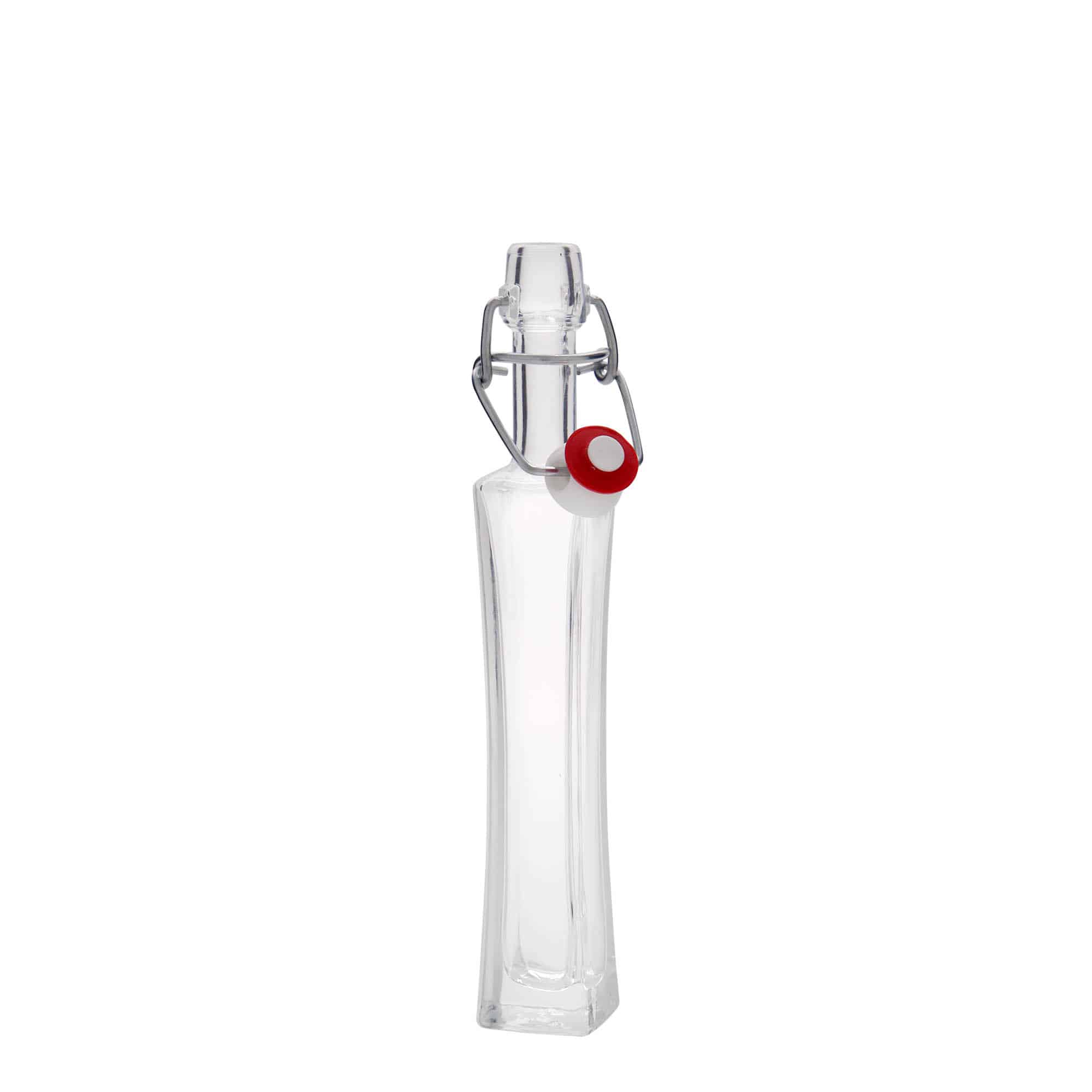 40 ml glazen fles 'Koko', vierkant, hals: beugelsluiting