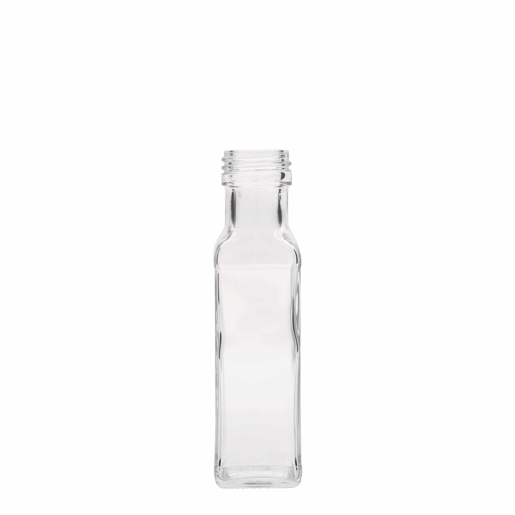 100 ml glazen fles 'Marasca', vierkant, monding: PP 31,5